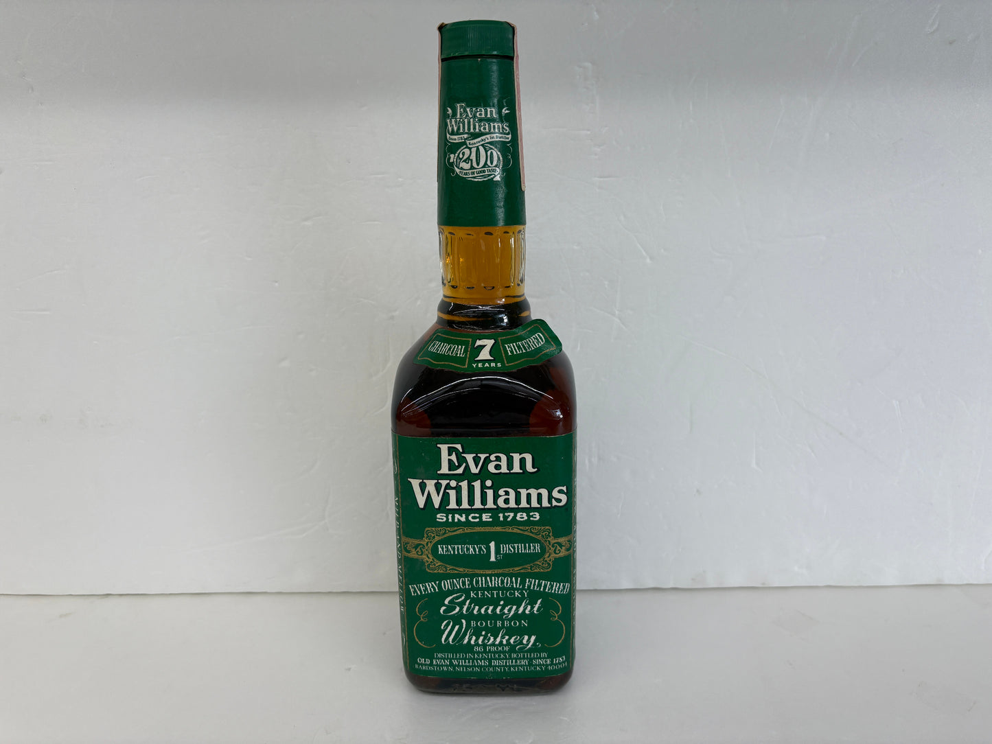 エヴァンウィリアムス 7年 グリーンラベル ウイスキー 未開栓 750ml 43% Evan Williams 7 Years Old バーボン 特級 古酒