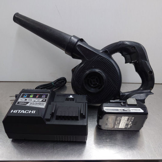 日立工機　HITACHI　18Vコードレスブロワ、バッテリー・充電器付き　RB18DSL(NN)、BSL1825、UC18YSL3　囗T巛