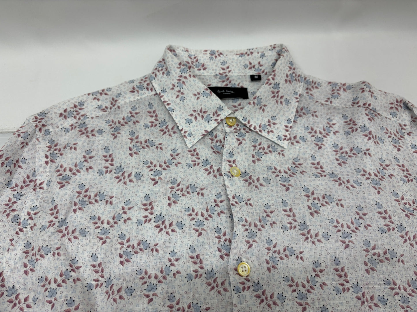 ポールスミス シャツ 花柄 長袖 麻100% サイズM Paul Smith LONDON