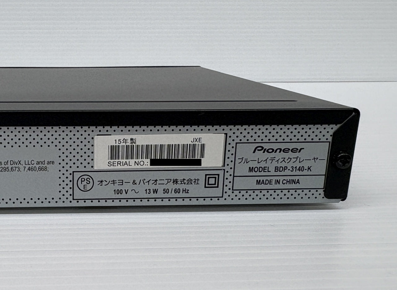送料無料 パイオニア ブルーレイディスクプレーヤー BDP-3140-K囗T巛