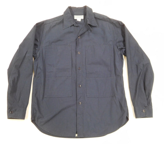 SASAFRAS ササフラス 長袖コットンシャツ ネイビー 日本製 size:M囗T巛