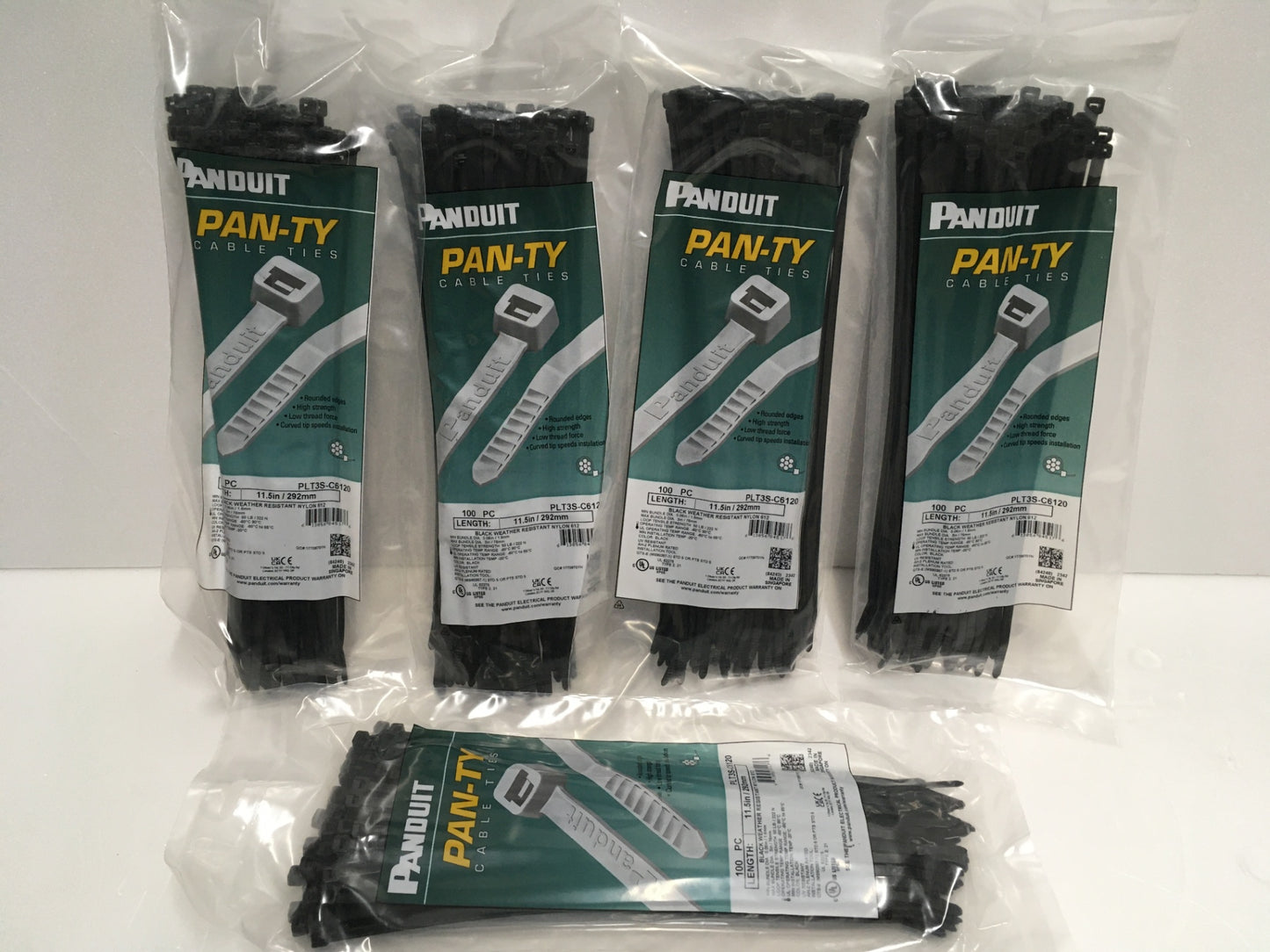 ※送料無料※ PANDUIT パンドウイット ナイロン612製結束バンド 100本入り PLT3S-C6120 5袋セット 未開封 囗G