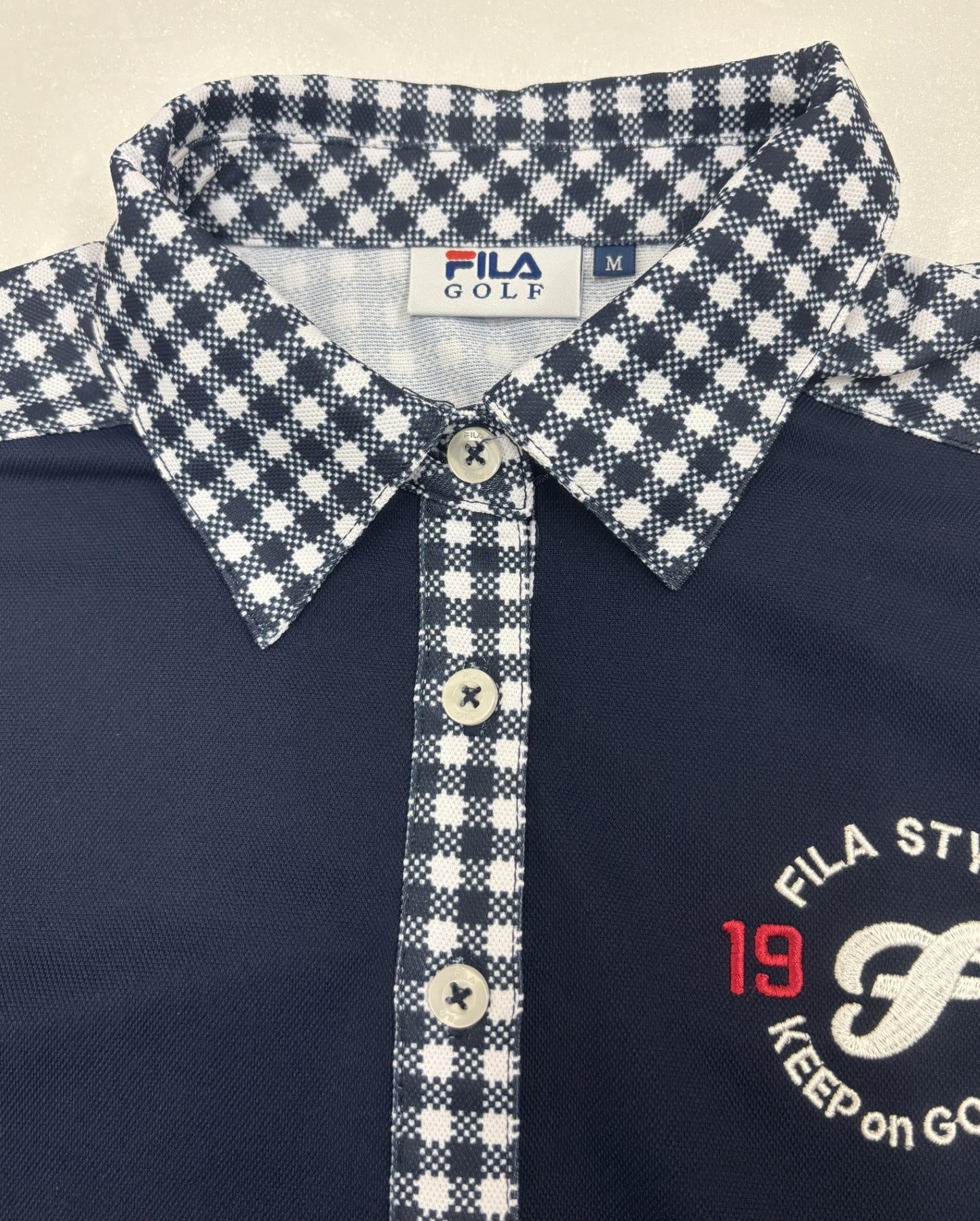 ※送料無料※ FILA GOLF フィラゴルフ レディース ポロ ワンピース 半袖 チェック サイズM 古着 囗G