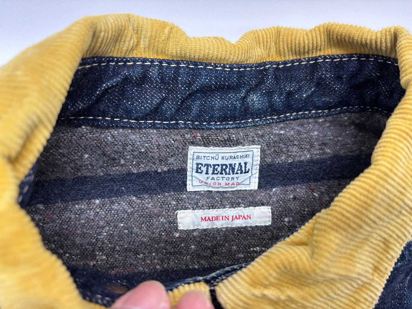 エターナル カバーオール 52103 デニムジャケット サイズL ETERNAL 備中倉敷工房 USED加工