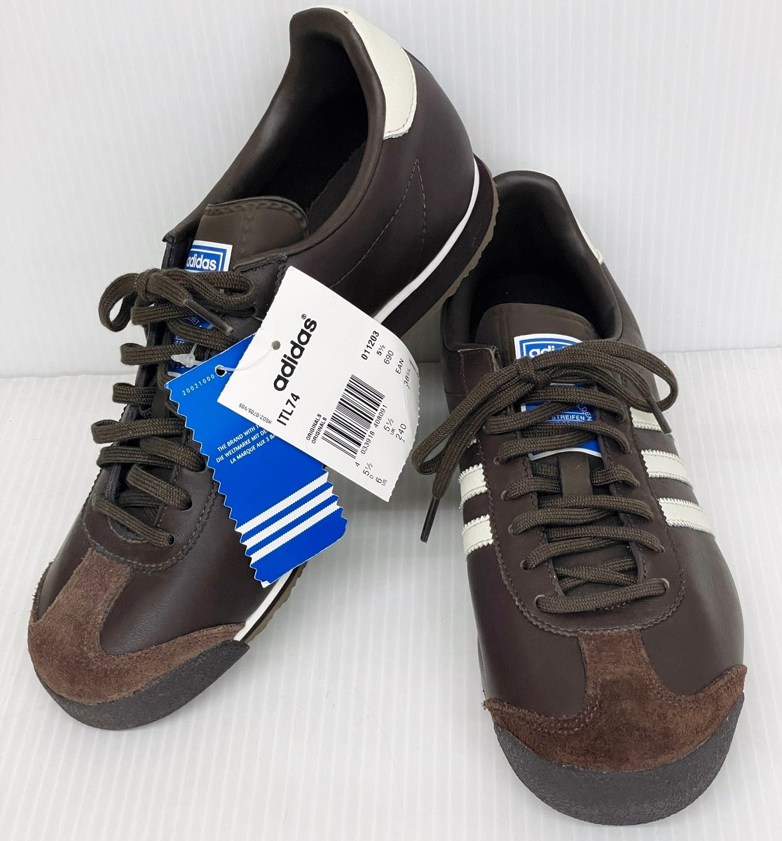 adidas アディダス 1974復刻 ローカットスニーカー レディース サイズ24.5 ブラウン 011203