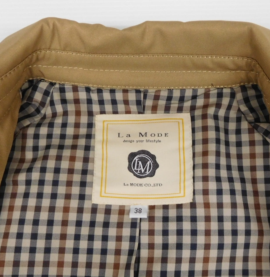 タグ付！La MODE ラ・モード トレンチコート ブラウン size:38囗T巛