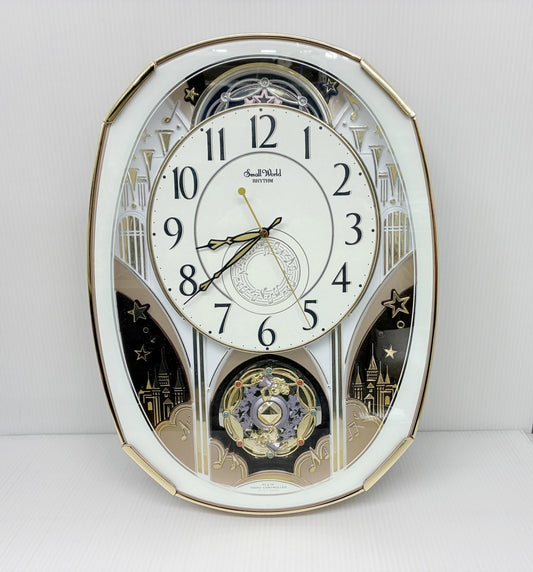 リズム スモールワールド 4MN513RH 電波時計 からくり 掛け時計