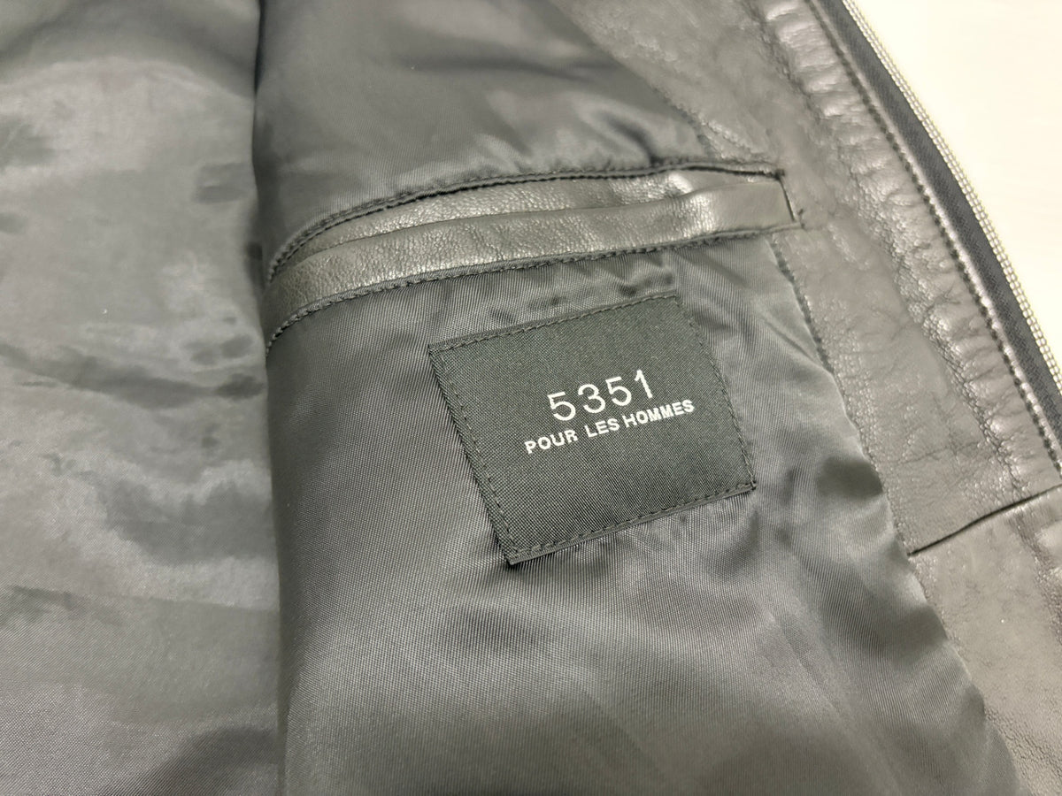 5351 POUR LES HOMMES レザー ジャケット ブルゾン 羊革 サイズ50