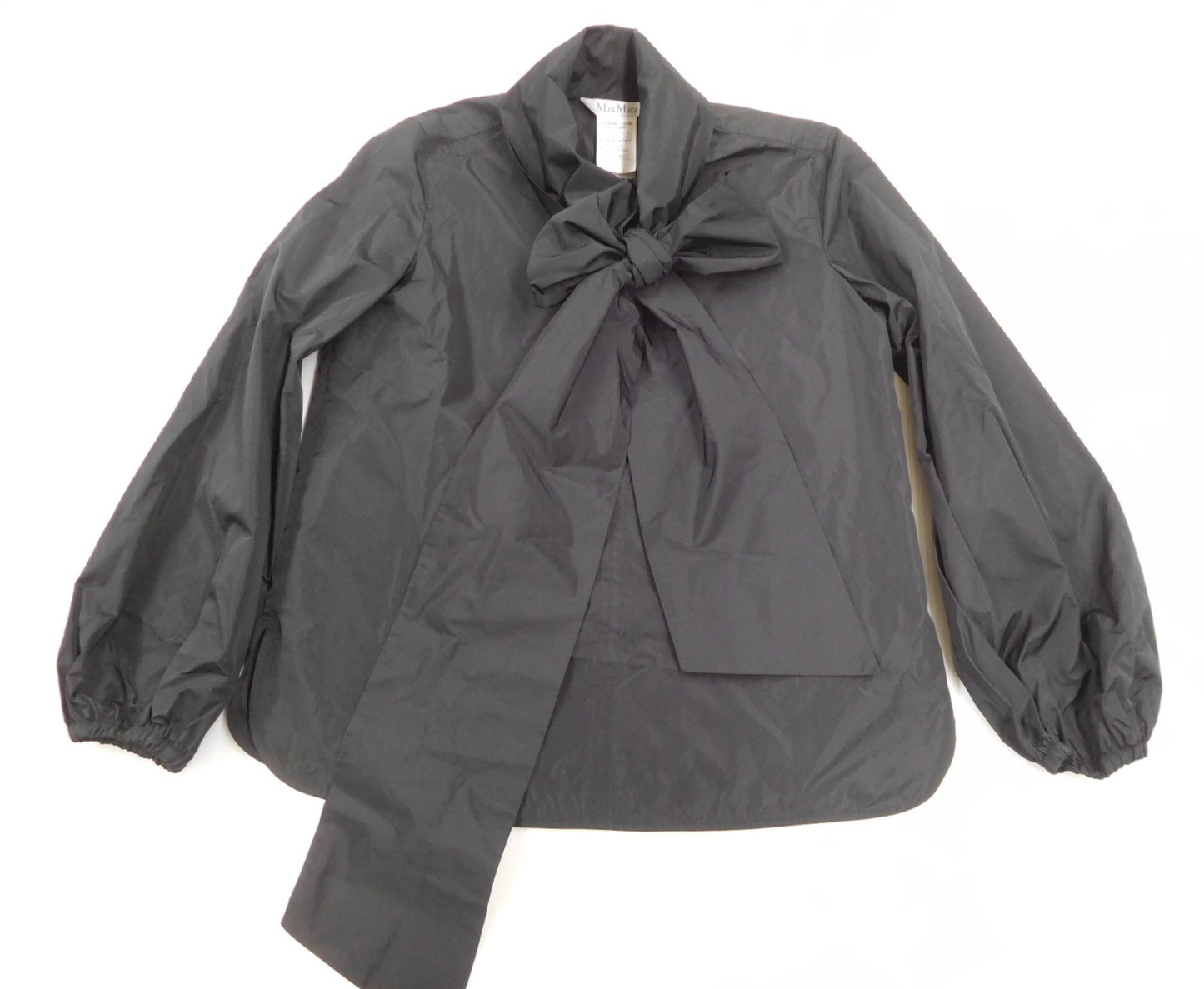 Max Mara シルク混 ボウタイブラウス 23111103316 ブラック size:38囗T巛