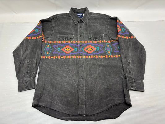 USA製 ラングラー 長袖 ボタンシャツ ネイティブ柄 17-35 Wrangler