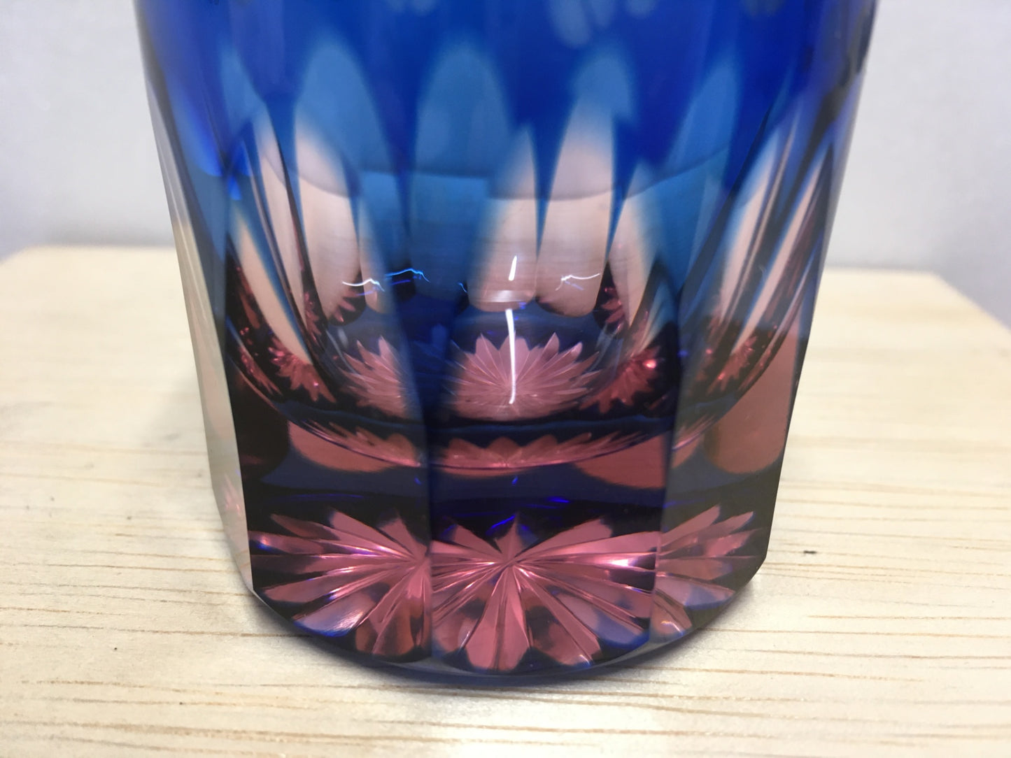 ※送料無料※ 硝子工房 彩鳳 伝統工芸 江戸切子 天開タンブラー 桜 ブルーピンク M-7064-2BP ペアグラスセット 未使用品 囗G