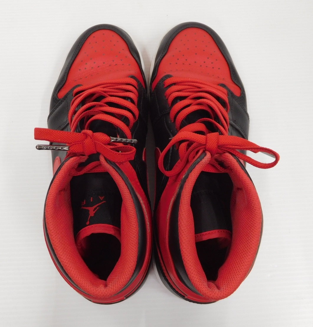 NIKE AIR JORDAN 1 MID BRED TOE DQ8426-060 エアジョーダン1 ミッド ブレッドトゥ 黒赤 スニーカー size:28cm 中古囗T巛