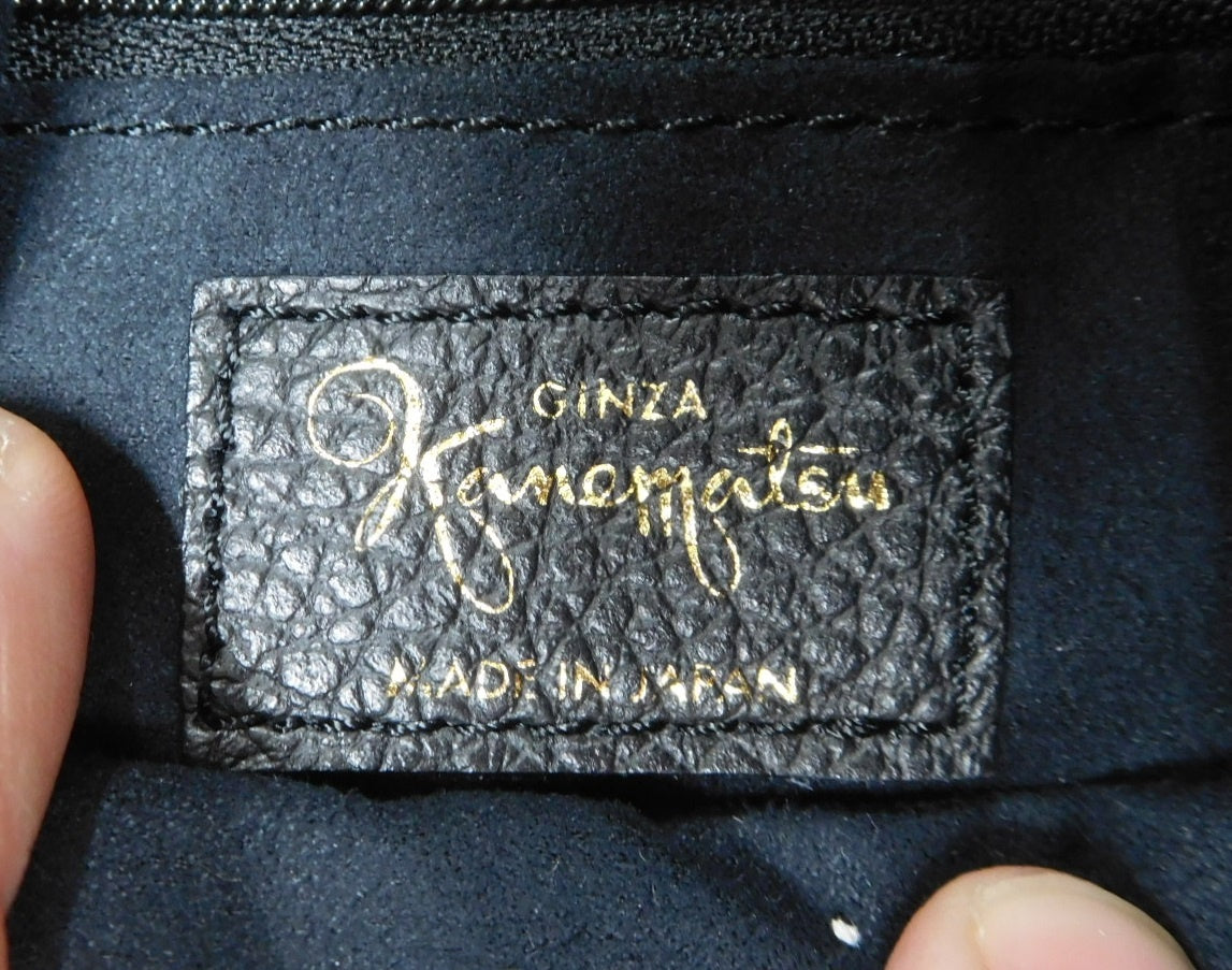 GINZA Kanematsu 銀座かねまつ ワンショルダーバッグ RM-23538  ブラック 黒 レザー レディース バッグ 中古囗T巛