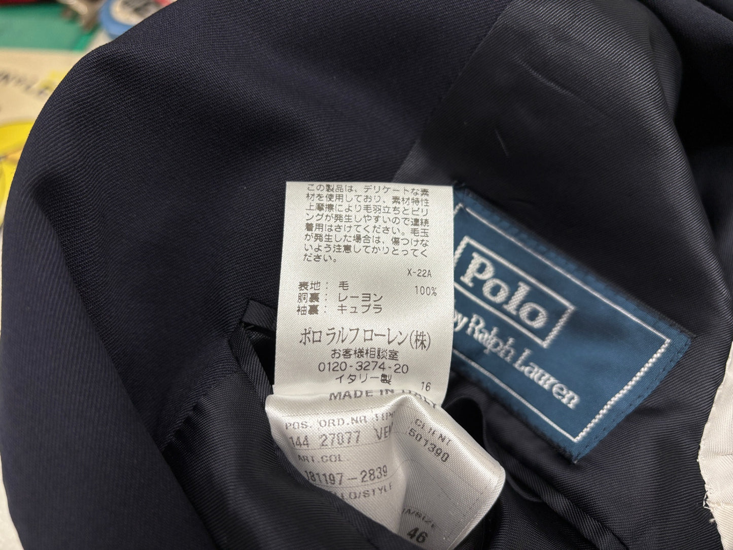 ラルフローレン 銀ボタン テーラードジャケット イタリア製 ブレザー　サイズ36 POLO RALPH LAUREN