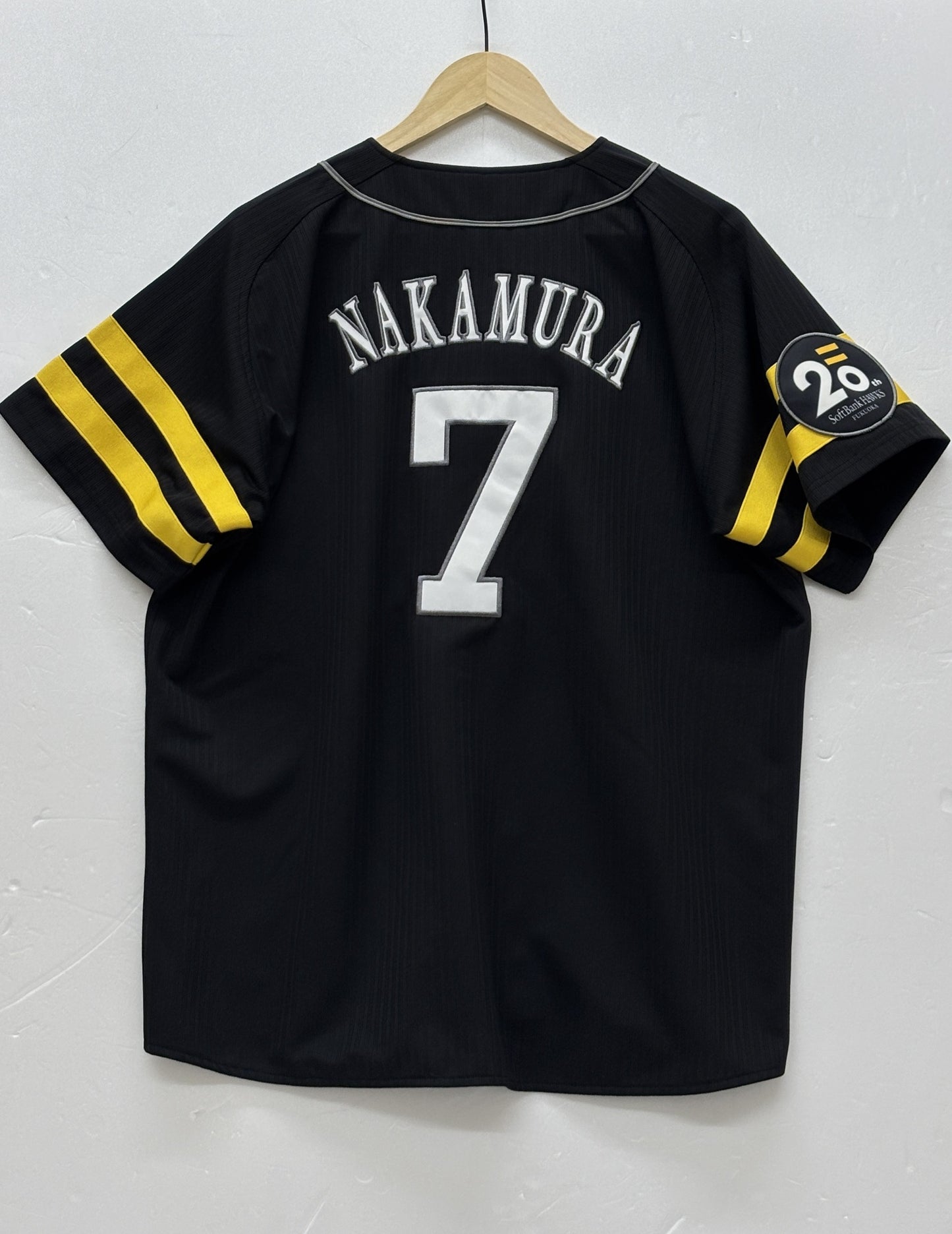 ※送料無料※ Majestic 福岡ソフトバンクホークス 誕生20周年 レプリカ特別ユニフォーム ビジター 7番 中村晃 サイズL 古着 囗G