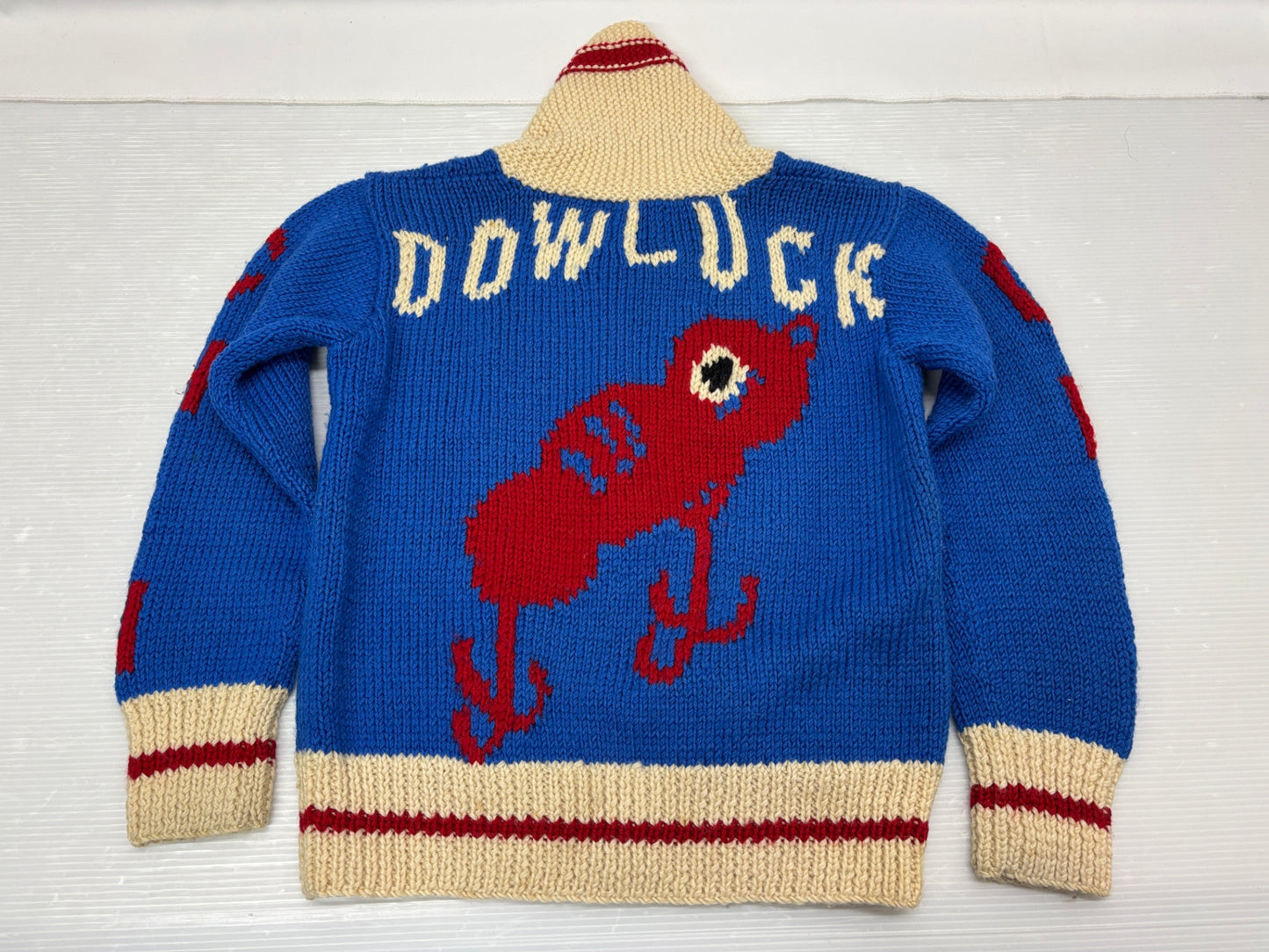 エビス カウチンセーター ブラックバスルアー柄 EVISU ニット カーディガン セーター サイズ38
