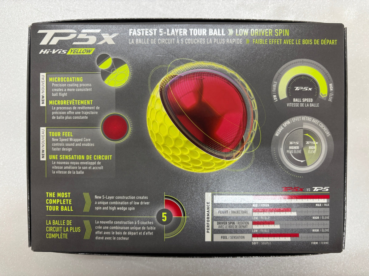 ※送料無料※ TaylorMade テーラーメイド TP5x Hi-Vis イエロー ゴルフボール 1ダース 未使用 囗G
