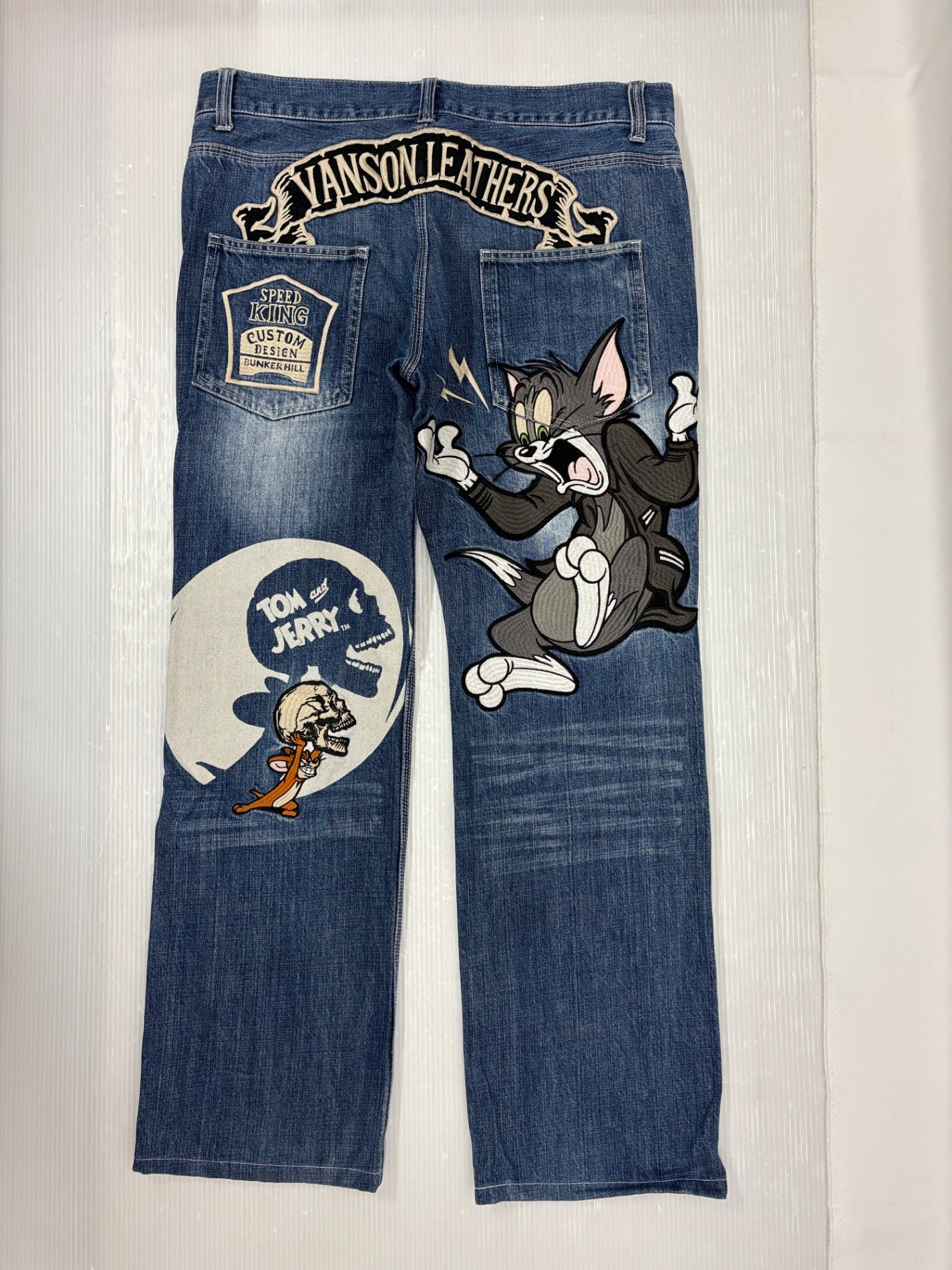 Vanson バンソン トムとジェリー デニムパンツ ジーンズ 刺繍 サイズ36