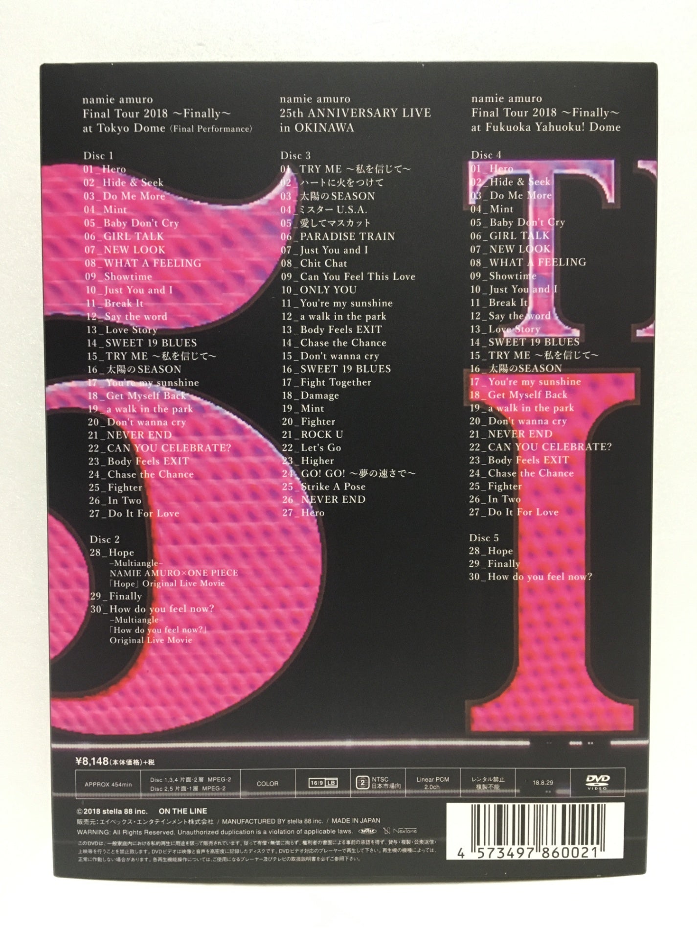 ※送料無料※ 安室奈美恵 Final Tour 2018 Finally 福岡ヤフオク!ドーム公演 初回盤 DVD5枚組 中古 囗G
