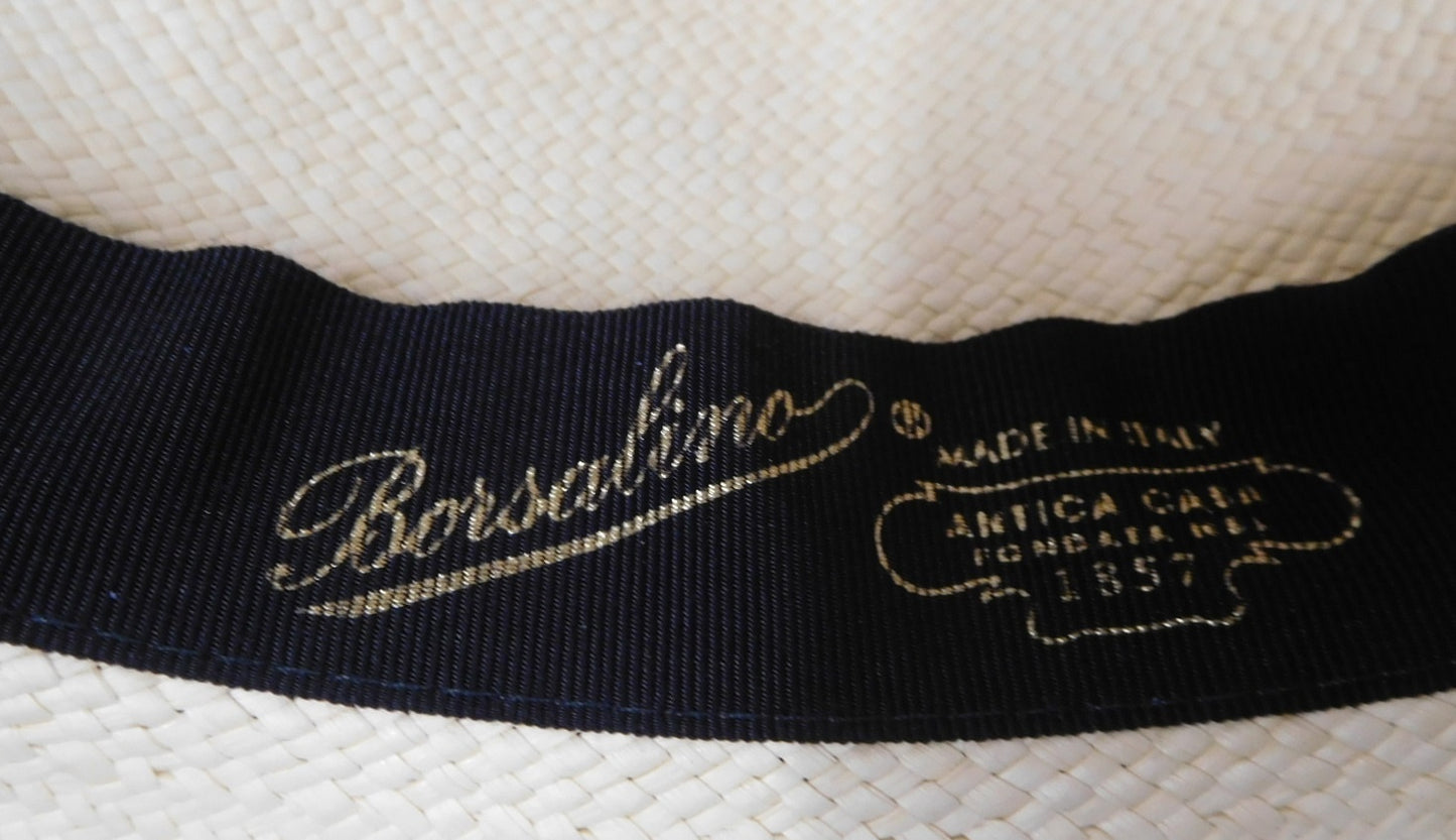 タグ付！BORSALINO ボルサリーノ 中折れパナマハット イタリア製 size:63囗T巛