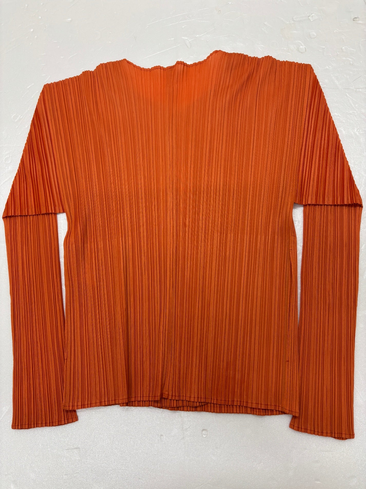 ※送料無料※ PLEATS PLEASE プリーツプリーズ イッセイミヤケ レディース カーディガン オレンジ 表記サイズ3 古着 囗G