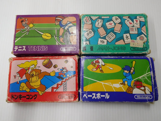 クリックポスト発送ファミコンソフト４本セット 麻雀・ベースボール・テニス・ドンキーコング 囗T巛