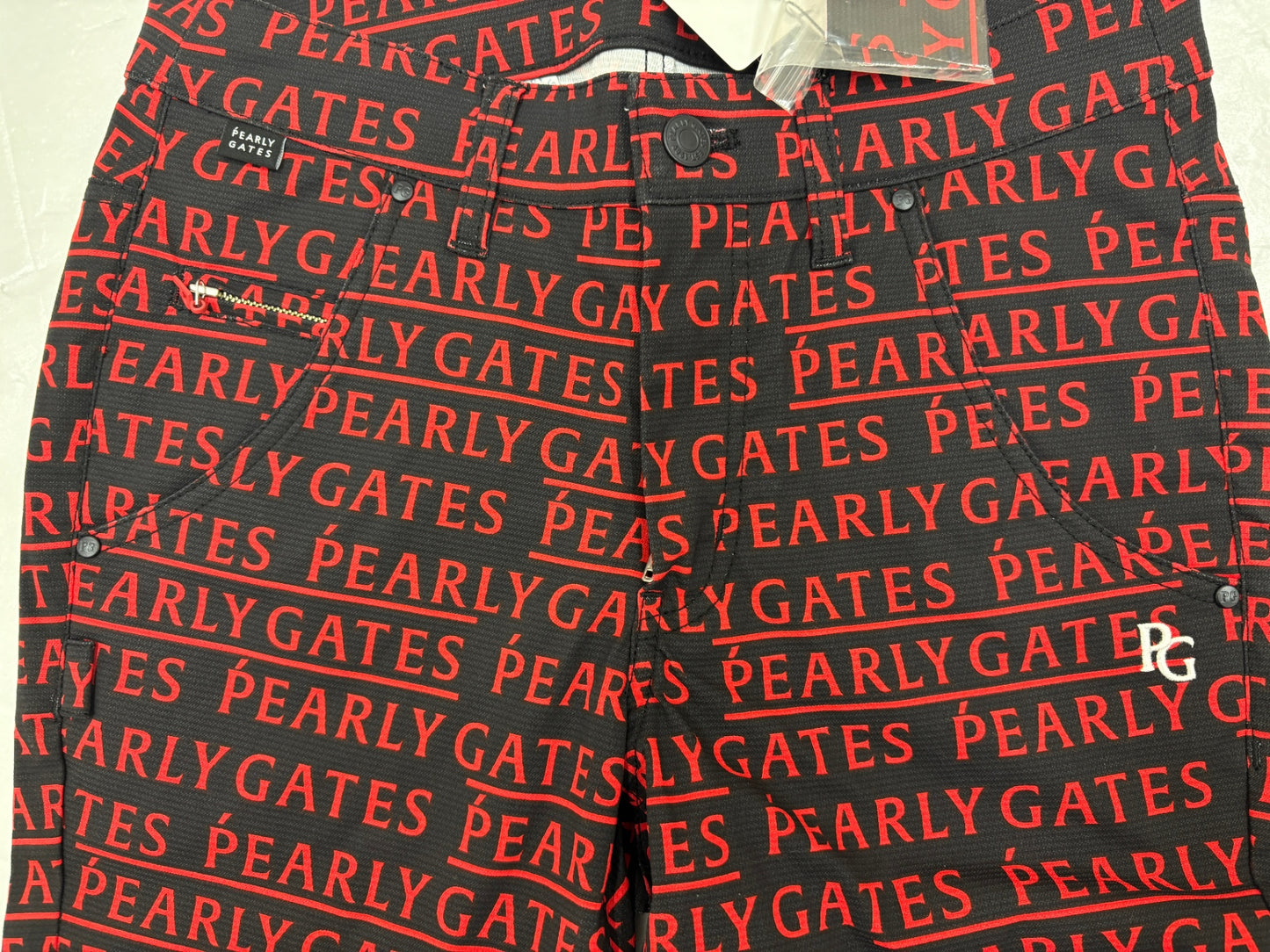 ※送料無料※ PEARLY GATES パーリーゲイツ レディース ゴルフ ストレッチパンツ ロゴ柄 表記サイズ0 タグ付き 囗G