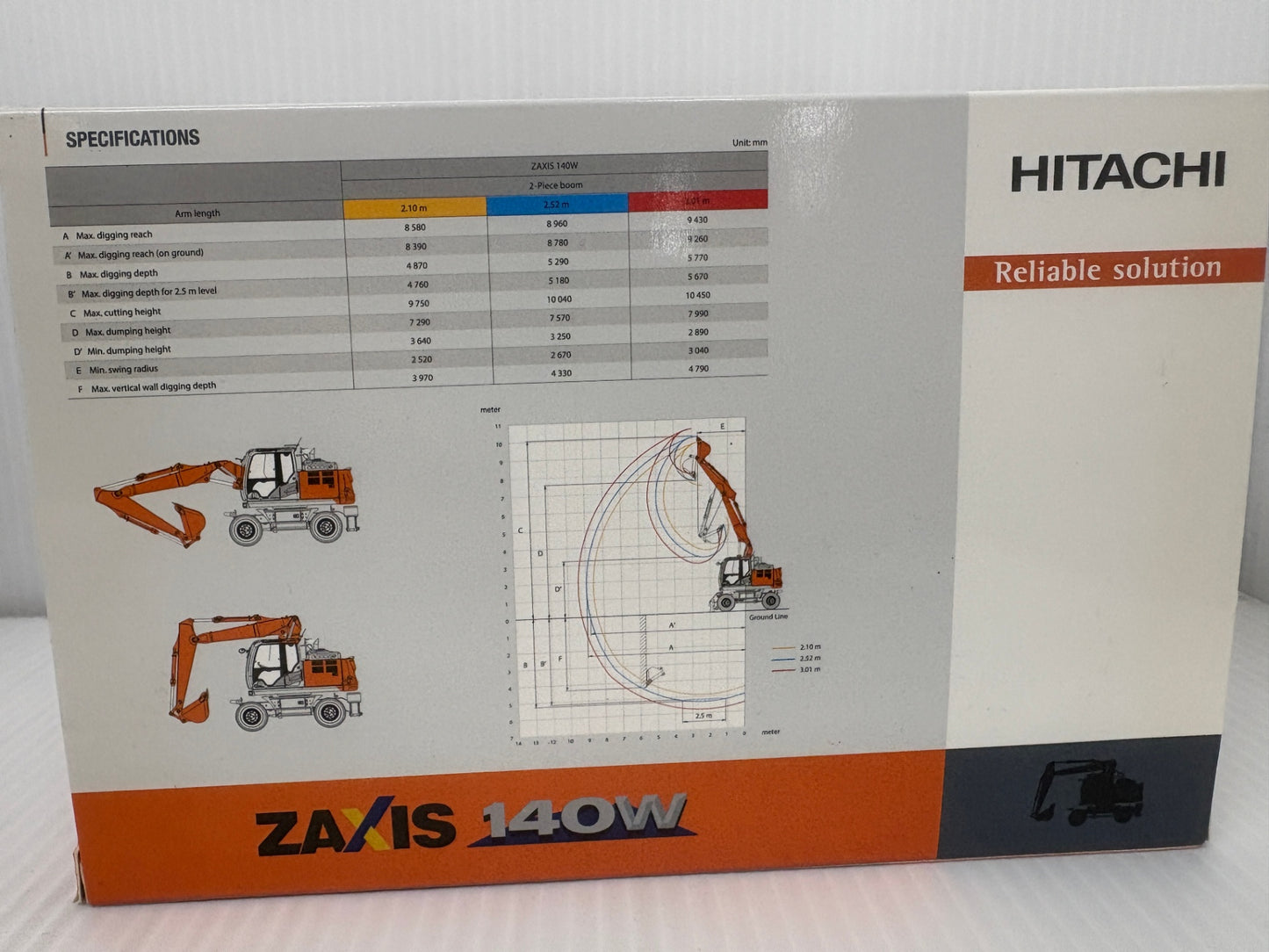 HITACHI ZX140W-6 ZAXIS140W 1/50 日立建機 ホイール式油圧ショベル ダイキャストモデル 箱付 建機ミニカー
