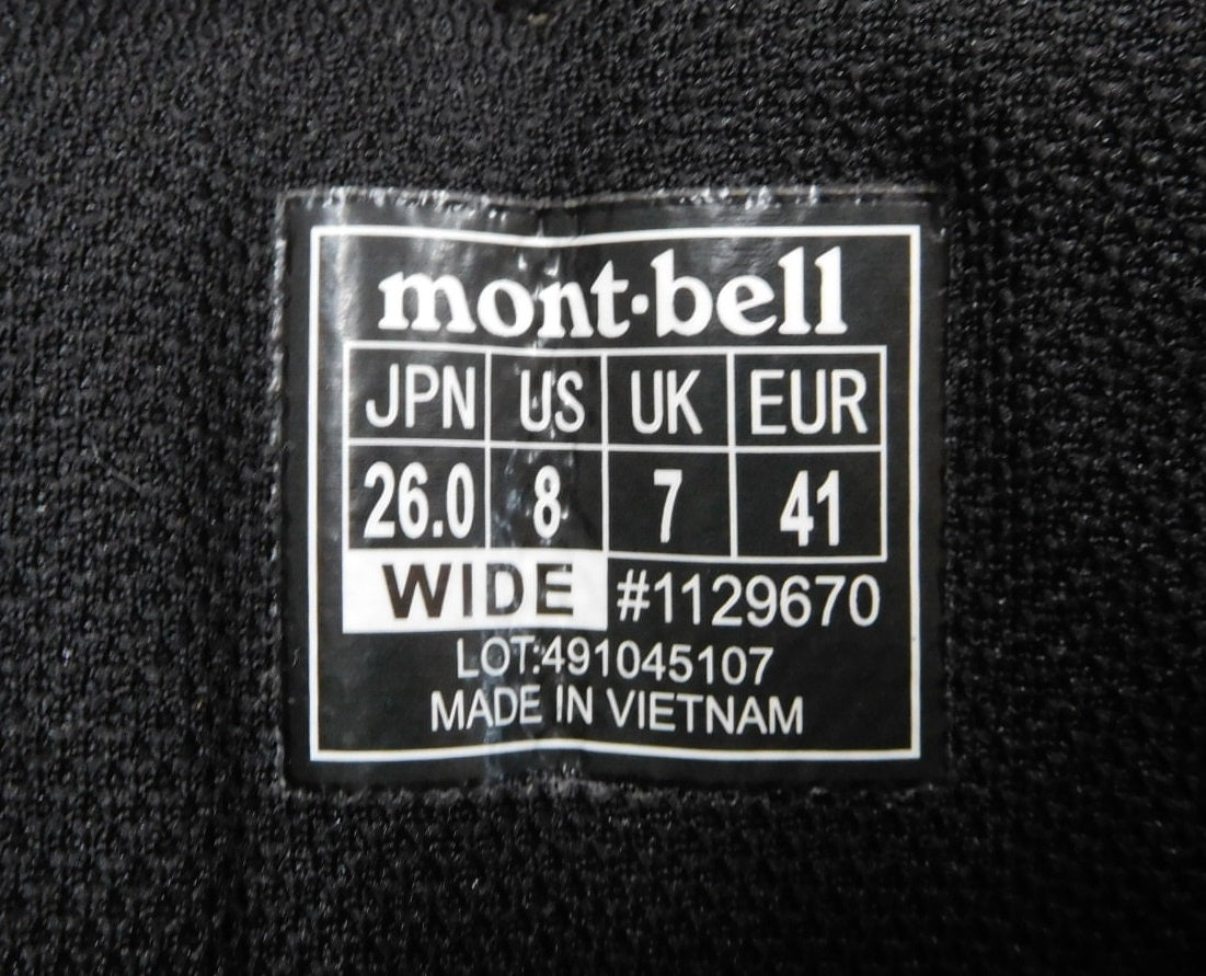 モンベル mont-bell トレッキングブーツ 1129670 ゴアテックス トレールグリッパー size:26cm囗T巛