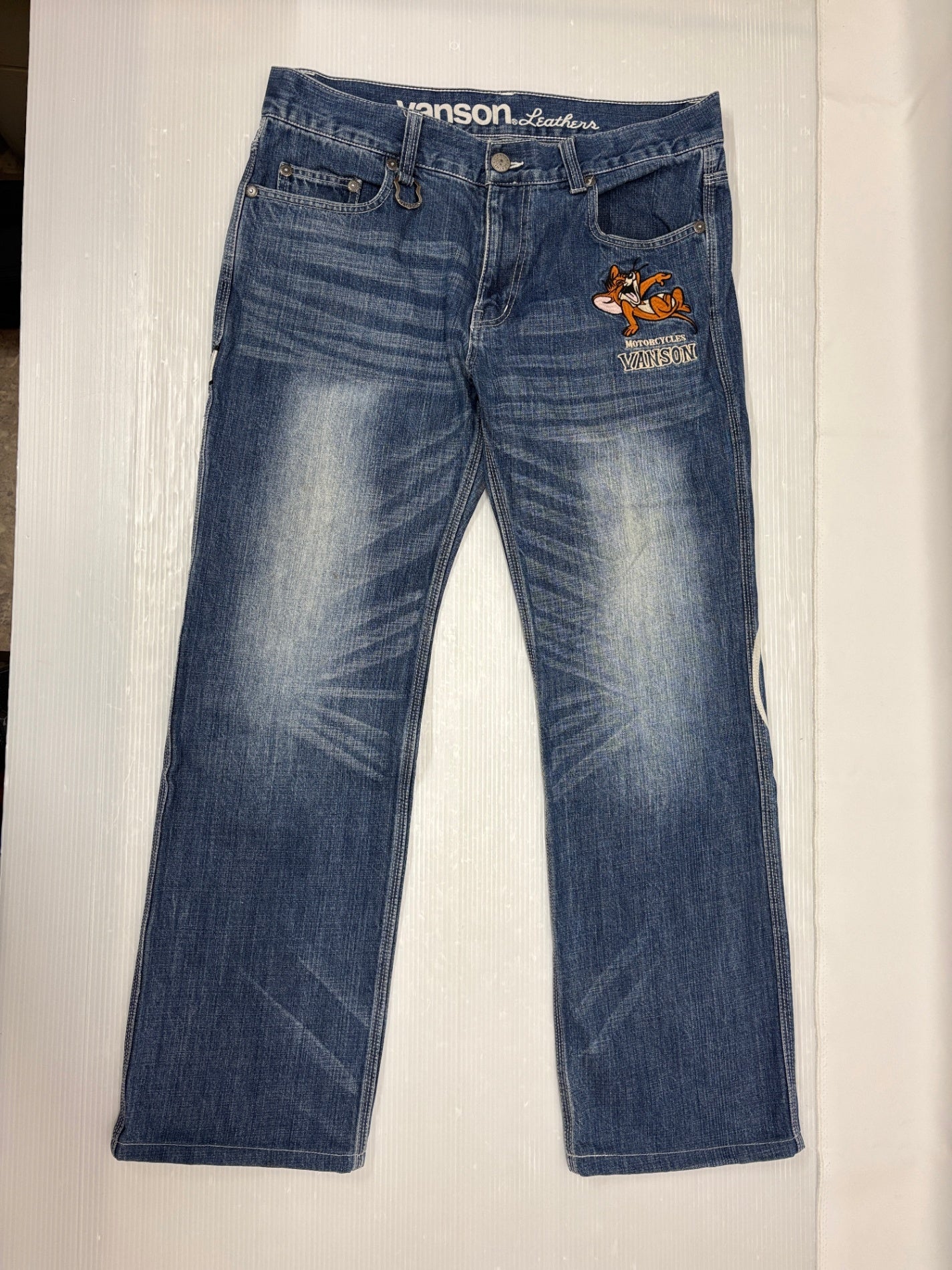 Vanson バンソン トムとジェリー デニムパンツ ジーンズ 刺繍 サイズ36