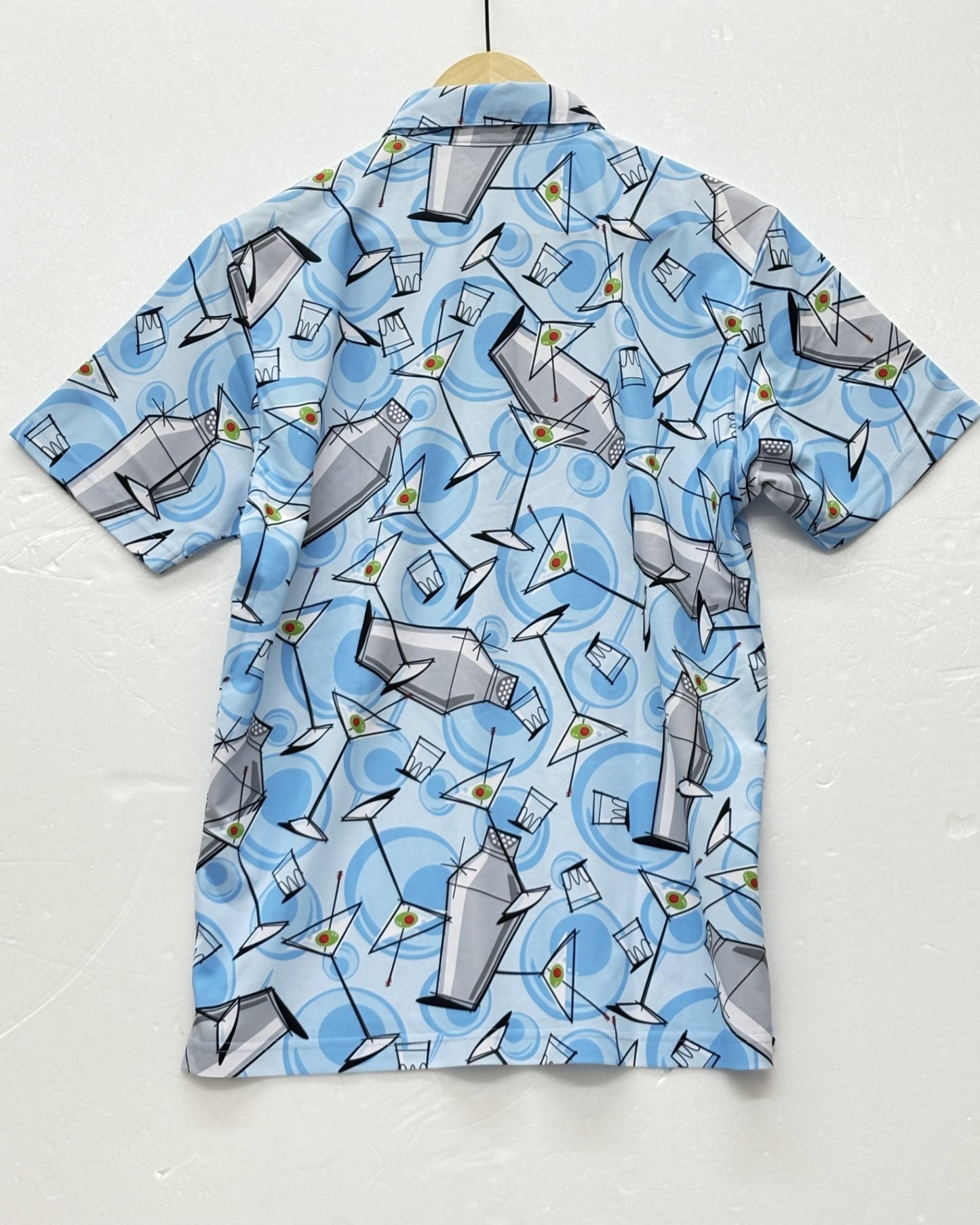 ※送料無料※ LOUDMOUTH ラウドマウス メンズ ゴルフウェア Partini カクテル柄 半袖 ポロシャツ サイズL 古着 囗G