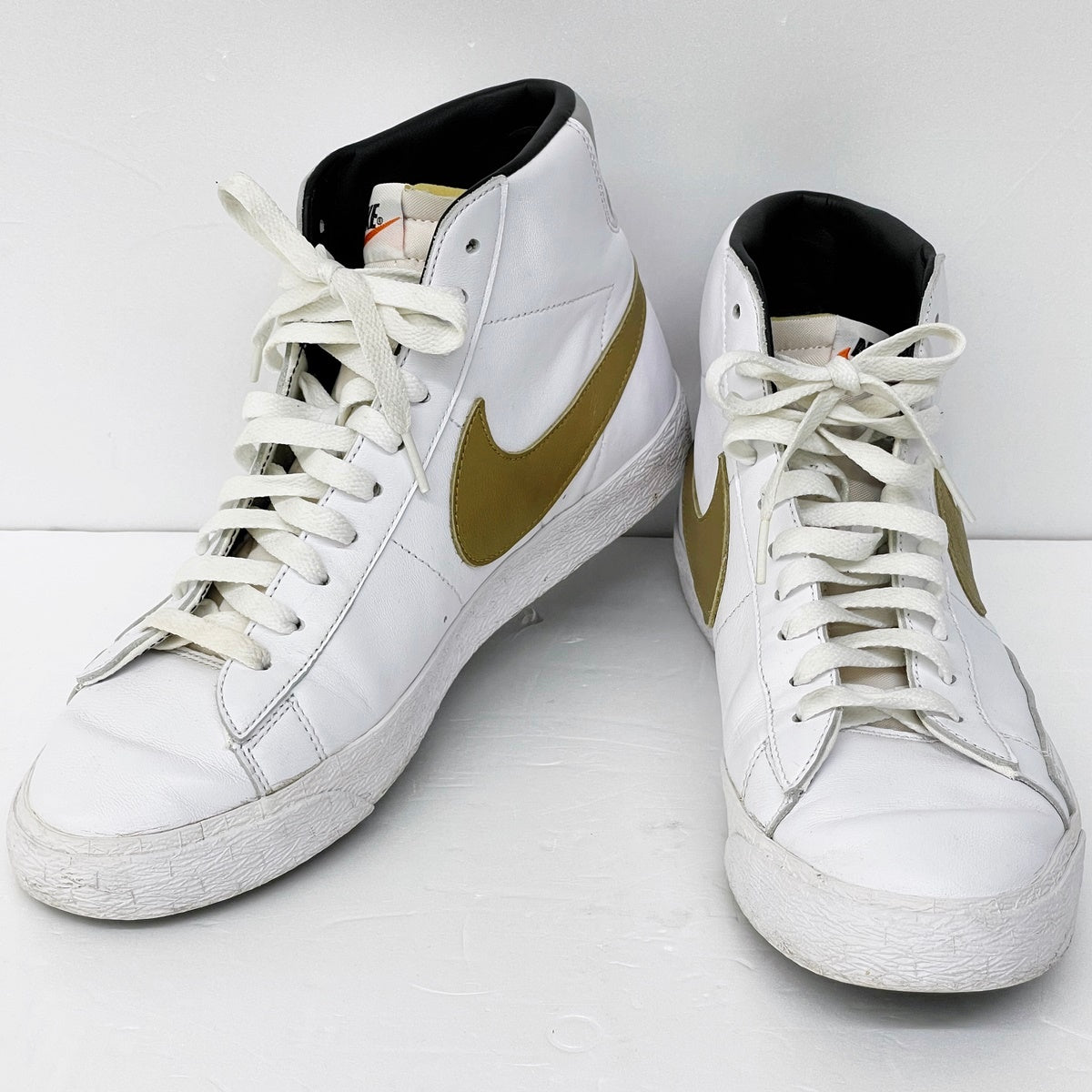 NIKE ナイキ ブレーザー MID By You カスタム レザースニーカー CW4649-993 サイズ27.5cm 白/金