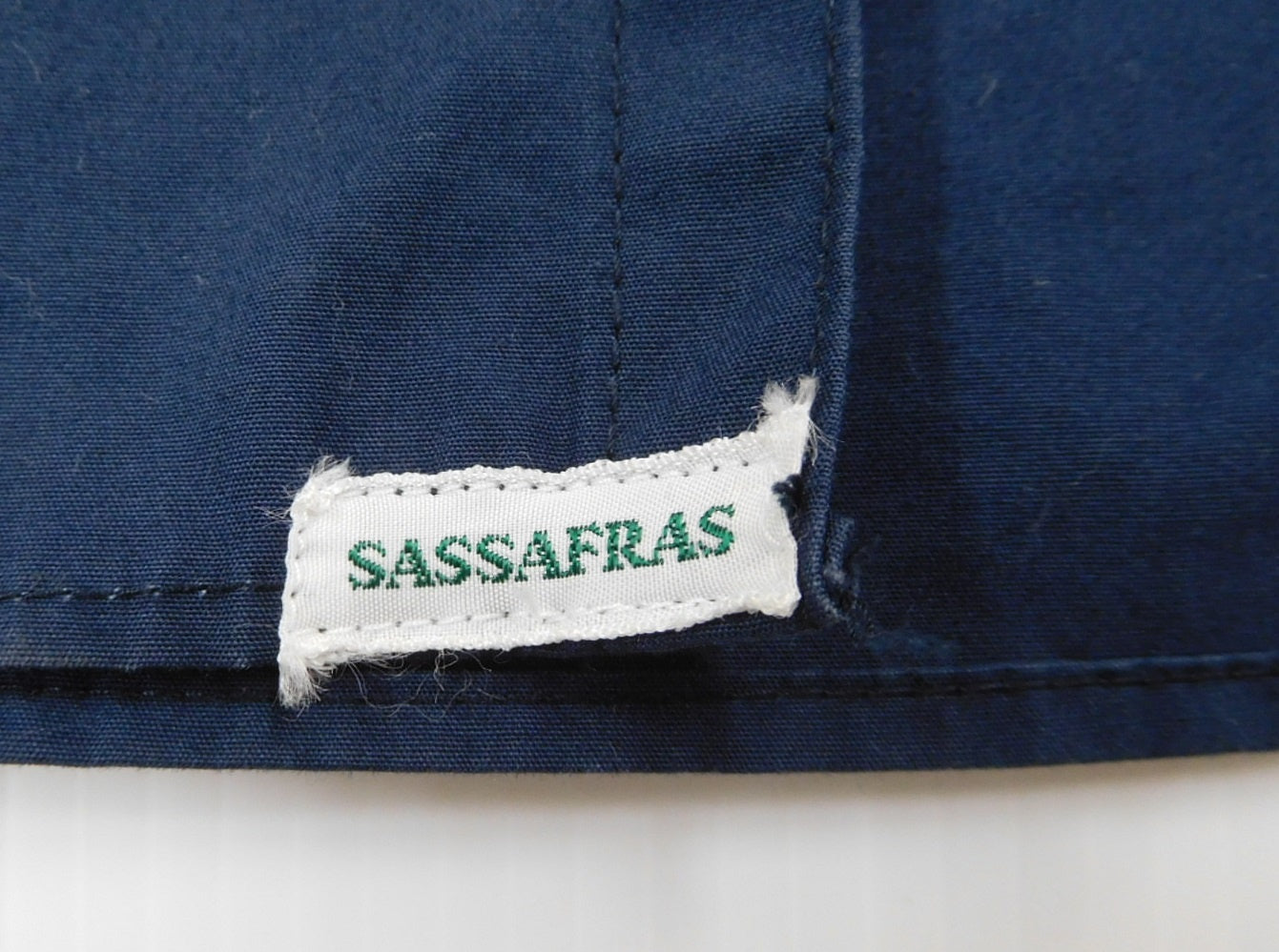 SASAFRAS ササフラス 長袖コットンシャツ ネイビー 日本製 size:M囗T巛
