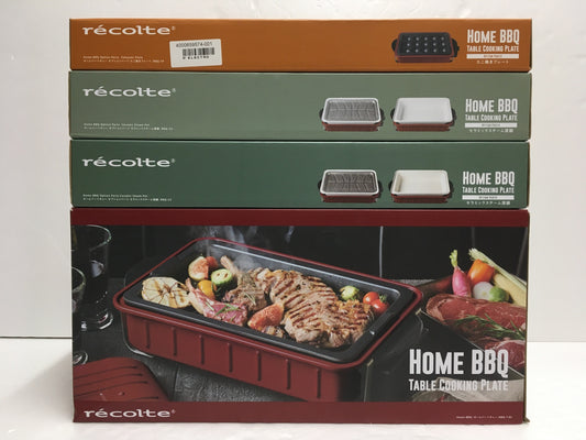 ※送料無料※ recolte HOME BBQ ホームバーベキュー RBQ-1 スチーム深鍋 たこ焼きプレート 4点セット 長期保管 未使用 囗G