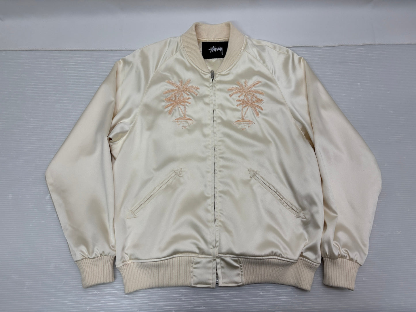 ステューシー スカジャン ヤシの木 刺繍 STUSSY サイズS