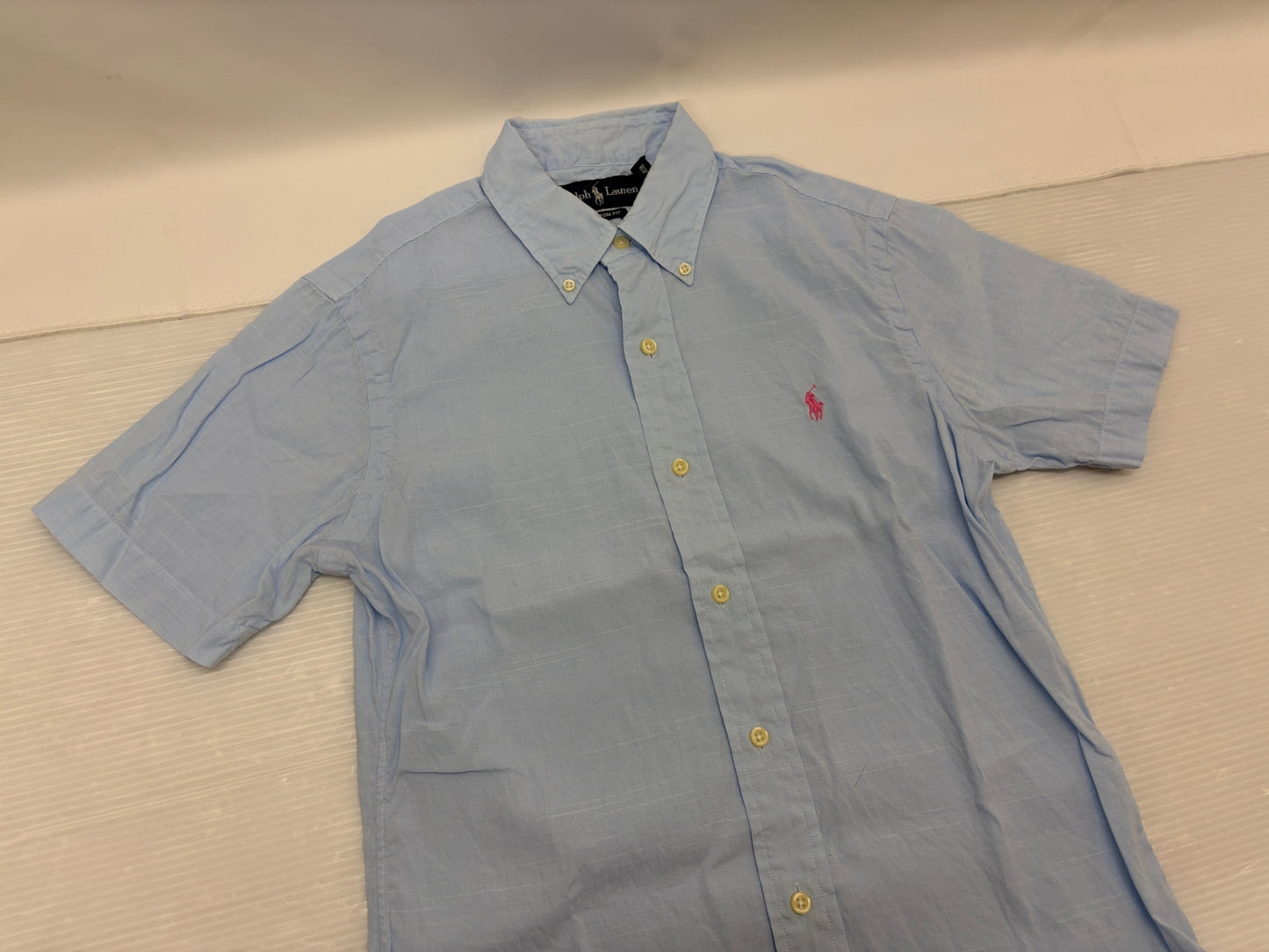 ラルフローレン 半袖シャツ 麻 綿 ボタンダウン サイズS POLO RALPH LAUREN