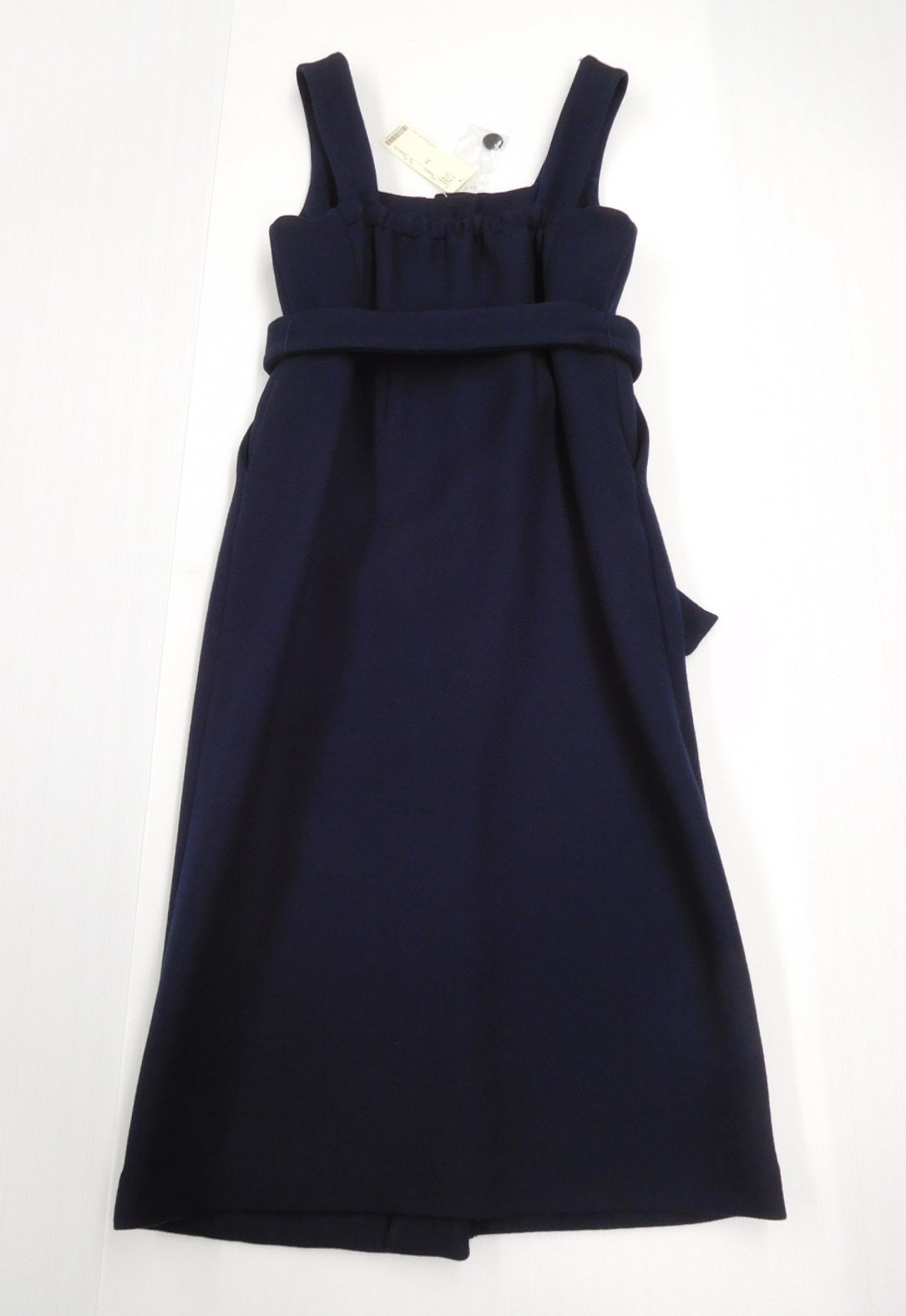 タグ付！SACRA サクラ ベルテッドワンピース 118504041 ネイビー size:38囗T巛