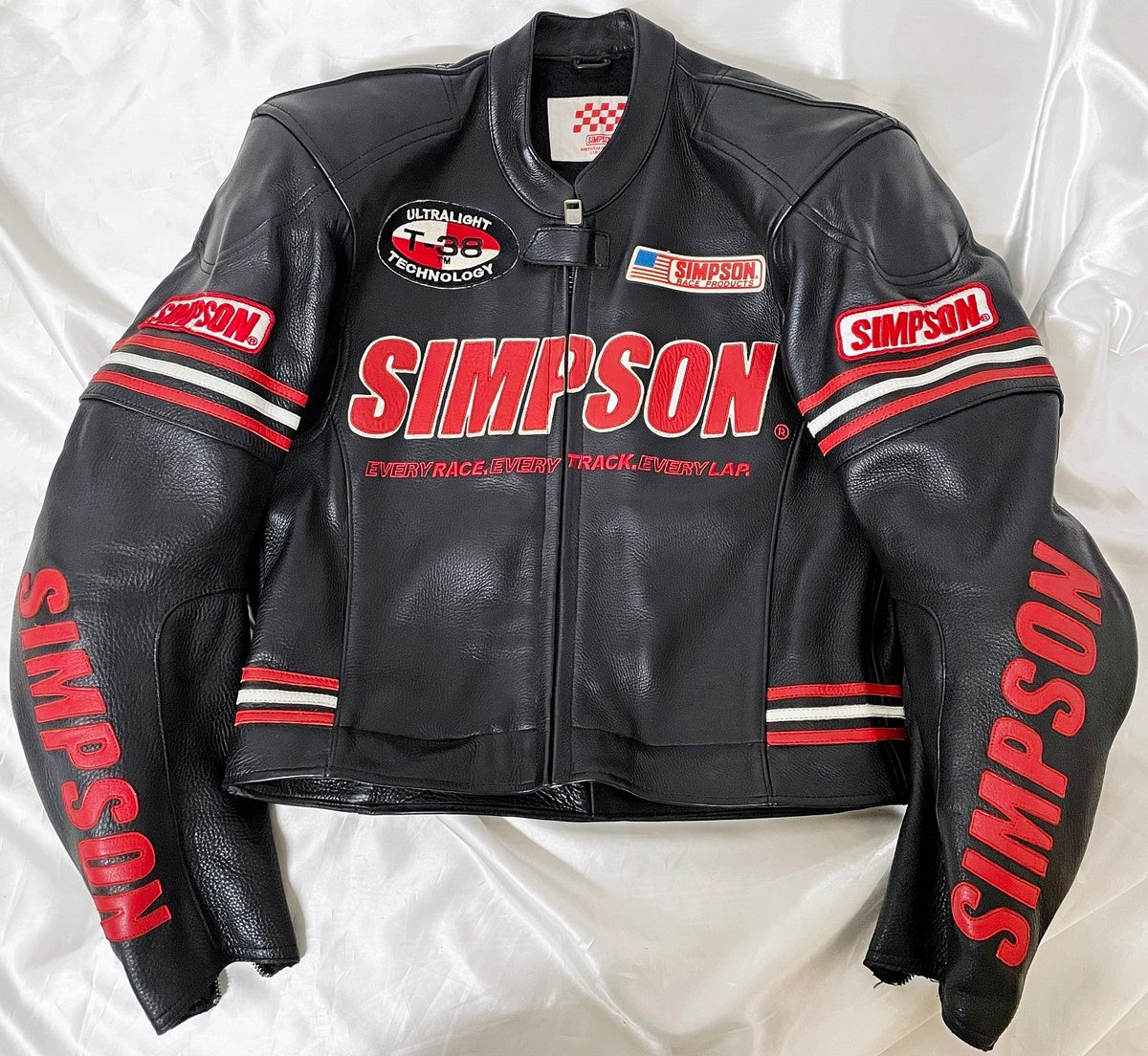 SIMPSON シンプソン MFJ公認 オールレザー ライダーススーツ セパレート サイズL