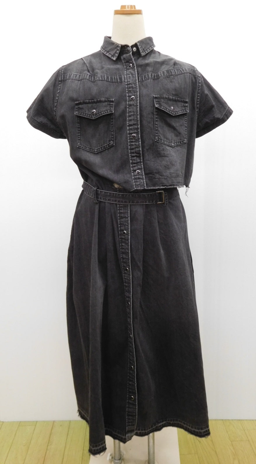 Sacai サカイ ワンピース 20-04930 ブラック コットン100％ 日本製 size:3 中古囗T巛