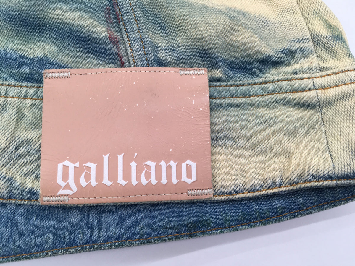 ※送料無料※ JOHN GALLIANO ジョンガリアーノ レディース 総柄 デニムジャケット EUサイズ表記44 古着 囗G