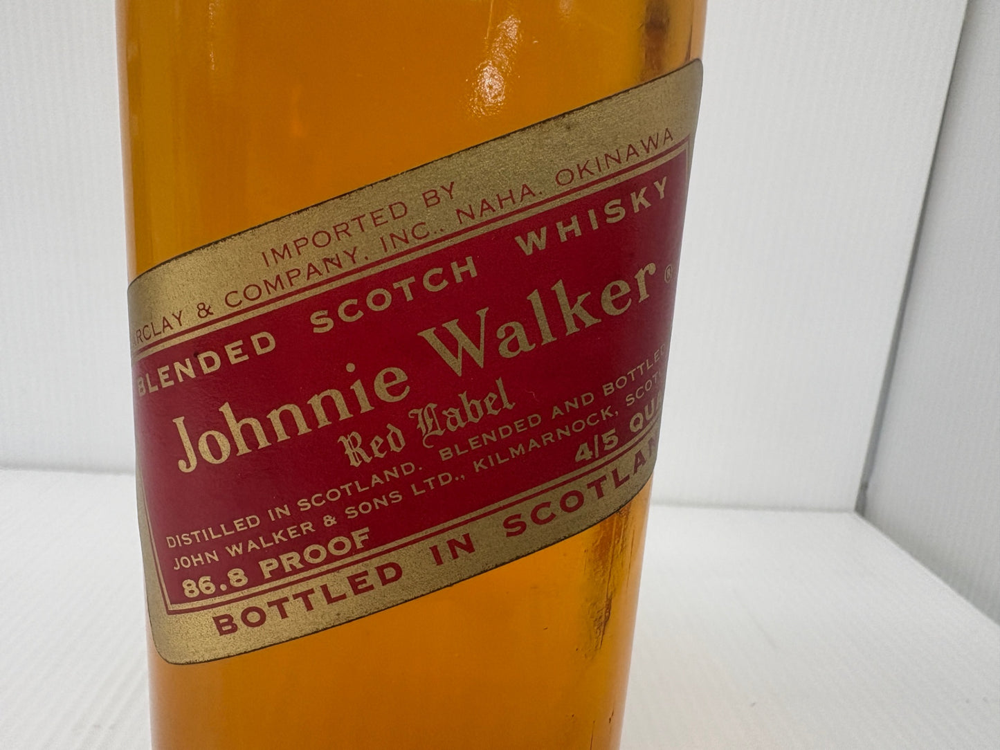 古酒 Johnnie Walker Red Label ジョニーウォーカー レッドラベル 特級 86.8PROOF スコッチウイスキー 沖縄輸入 金キャップ