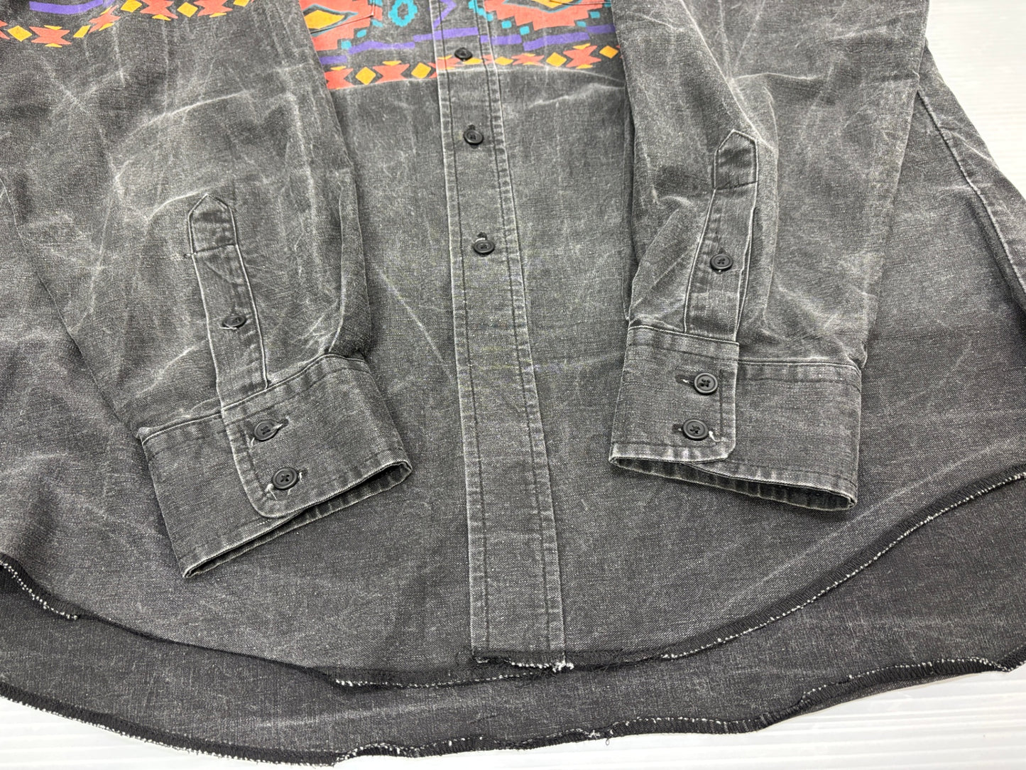 USA製 ラングラー 長袖 ボタンシャツ ネイティブ柄 17-35 Wrangler