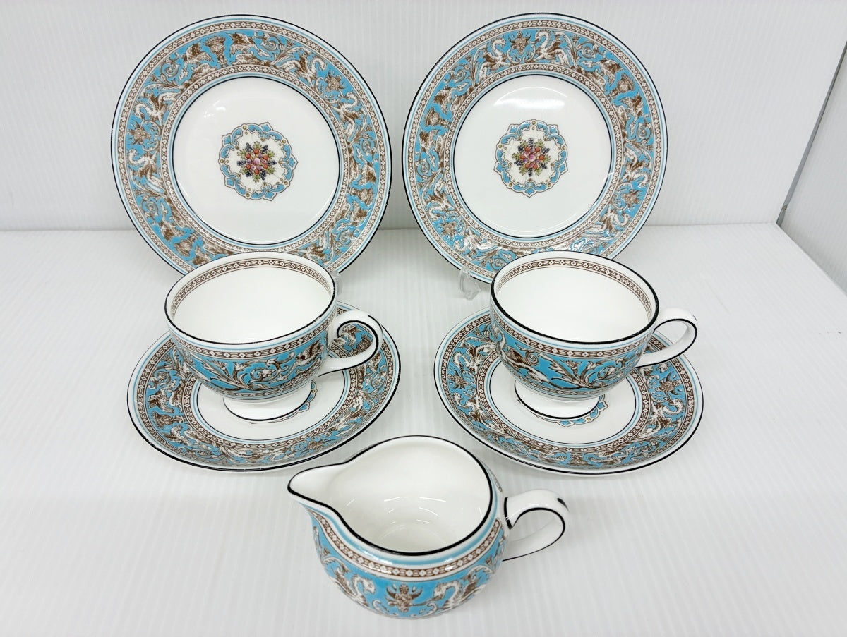 WEDGWOOD フロレンティーン ターコイズ ティーセット 中古品