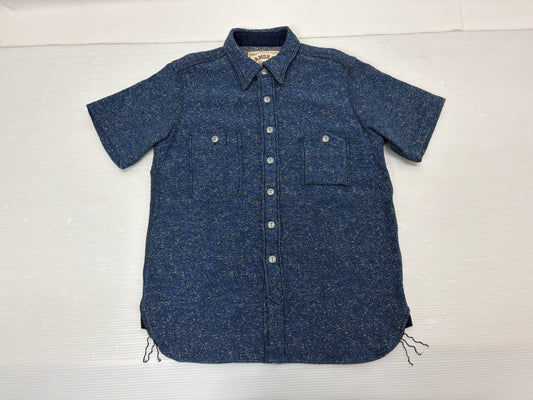 サムライジーンズ SJS16-S01 インディゴランダムジャガードシャツ サイズS 半袖シャツ SAMURAI JEANS