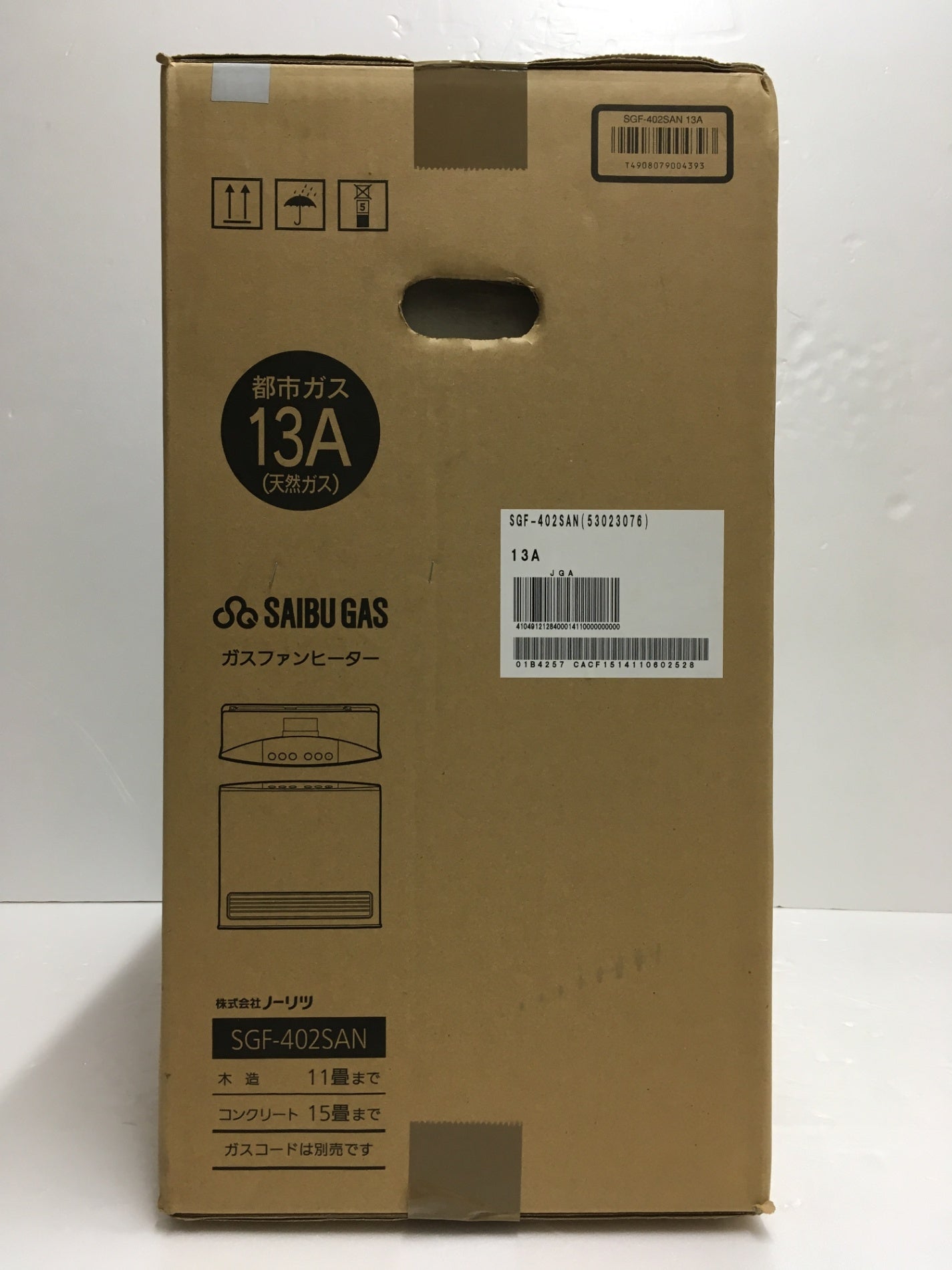 ※送料無料※ ノーリツ 都市ガス 13A ガスファンヒーター SGF-402SAN 西部ガス ガスコード付き 未開封 囗G