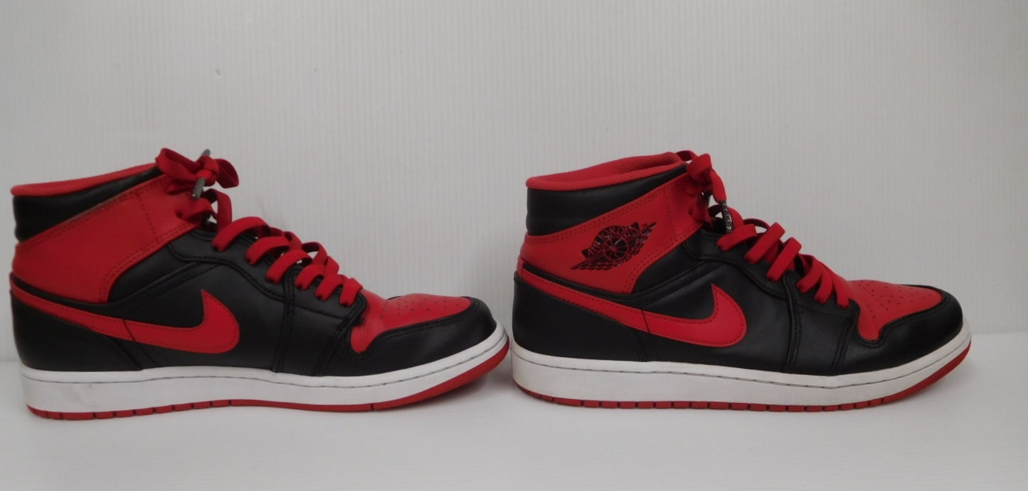 NIKE AIR JORDAN 1 MID BRED TOE DQ8426-060 エアジョーダン1 ミッド ブレッドトゥ 黒赤 スニーカー size:28cm 中古囗T巛