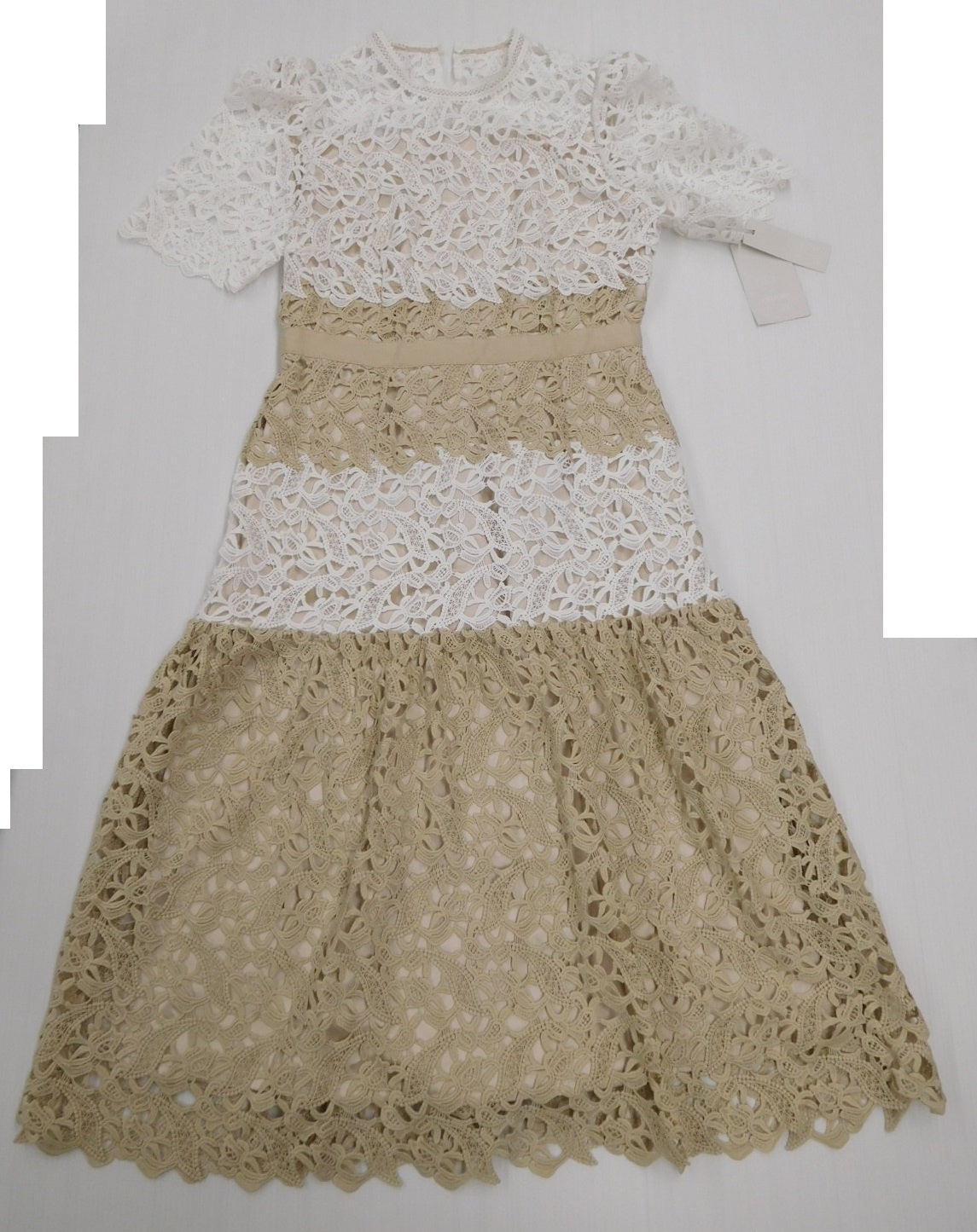 タグ付！CELFORD セルフォード ワンピース CWF0201022 ホワイト ベージュ size:38囗T巛