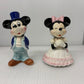Disney ミッキー＆ミニー 陶器フィギュリン オルゴール動作品 ペアセット 日本製 Walt Disney Company レトロ 置物