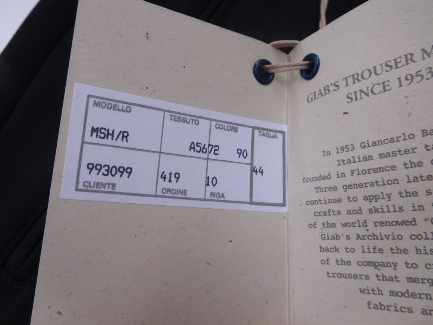 送料無料 giabsarchivio (ジャブス アルキヴィオ)CUCITO IN FIRENZE パンツ 菅原靴店別注仕様モデル 表記サイズ44囗T巛