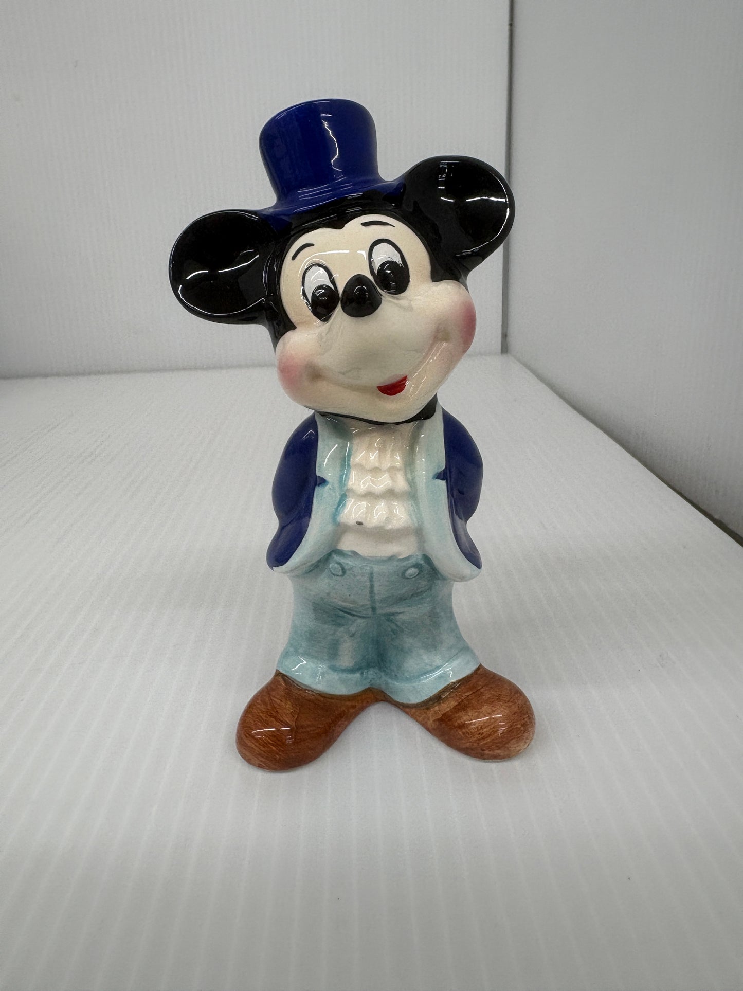 Disney ミッキー＆ミニー 陶器フィギュリン オルゴール動作品 ペアセット 日本製 Walt Disney Company レトロ 置物